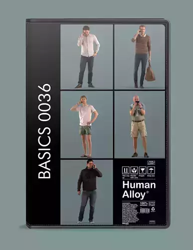 Low poly set of 3D males on the phone 3D model