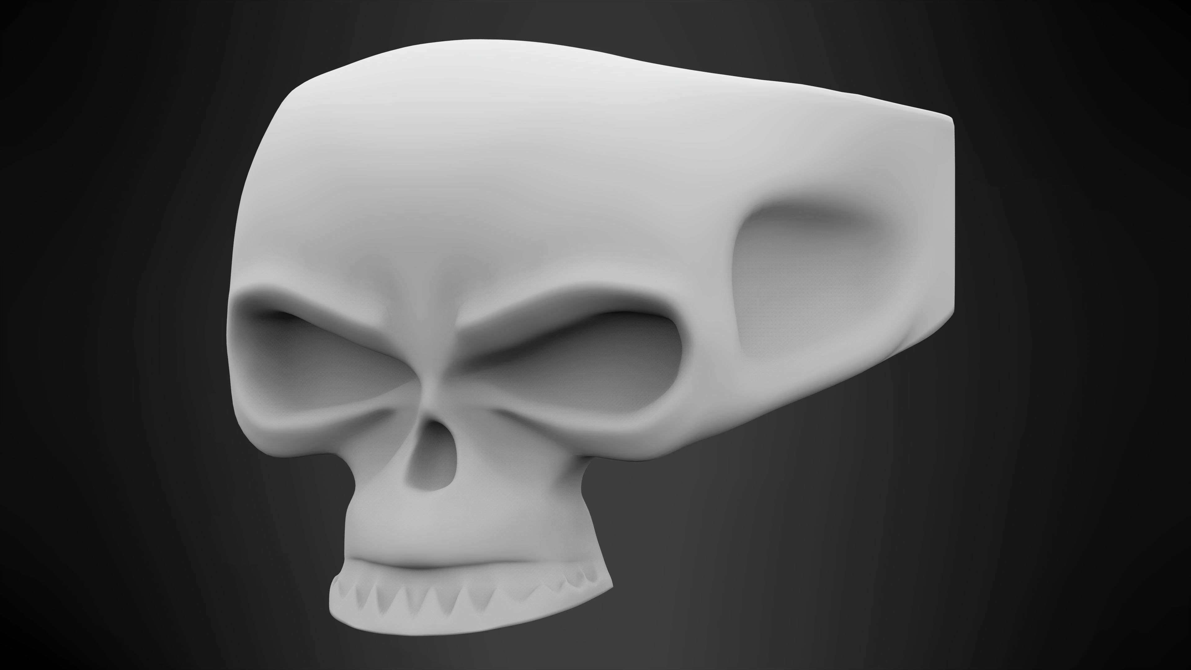 Skull Ring 3D print model_5