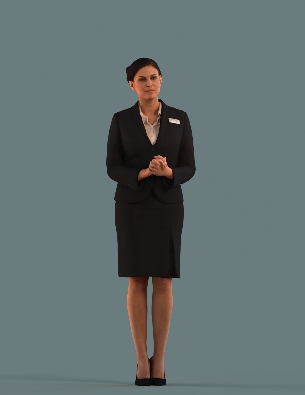 Low poly set of 3D women at work 3D model_4