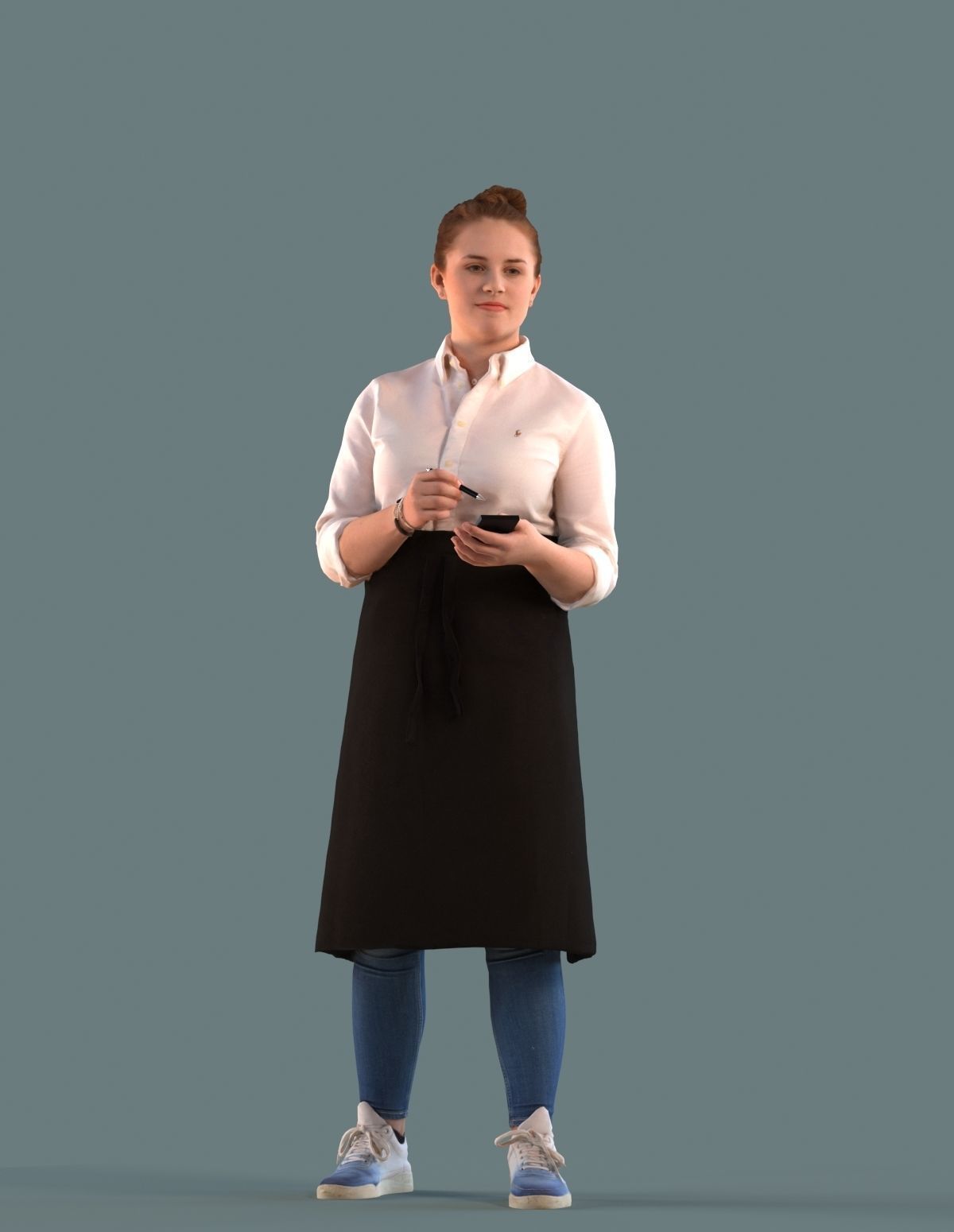 Low poly set of 3D women at work 3D model_5