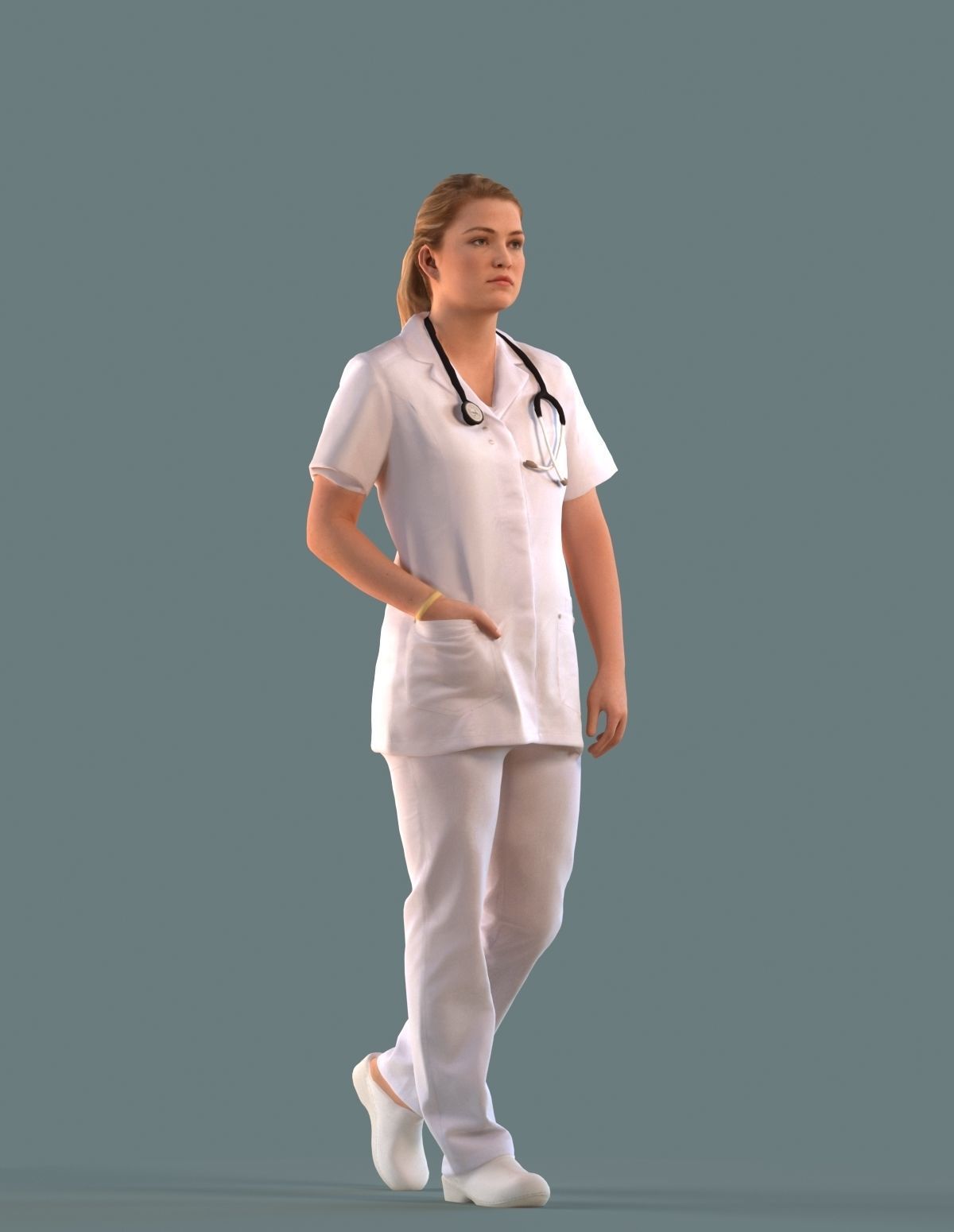 Low poly set of 3D women at work 3D model_1