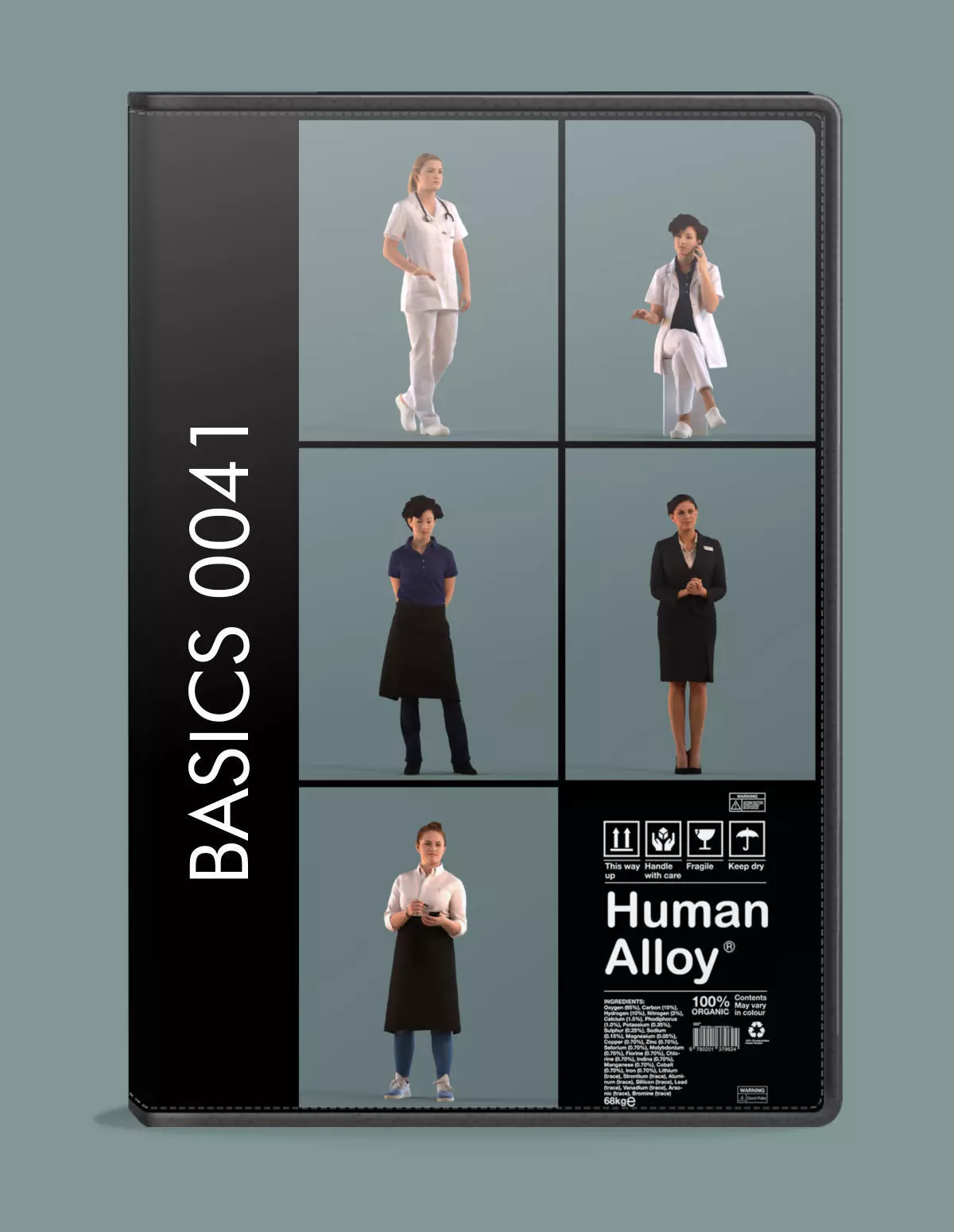 Low poly set of 3D women at work 3D model_0