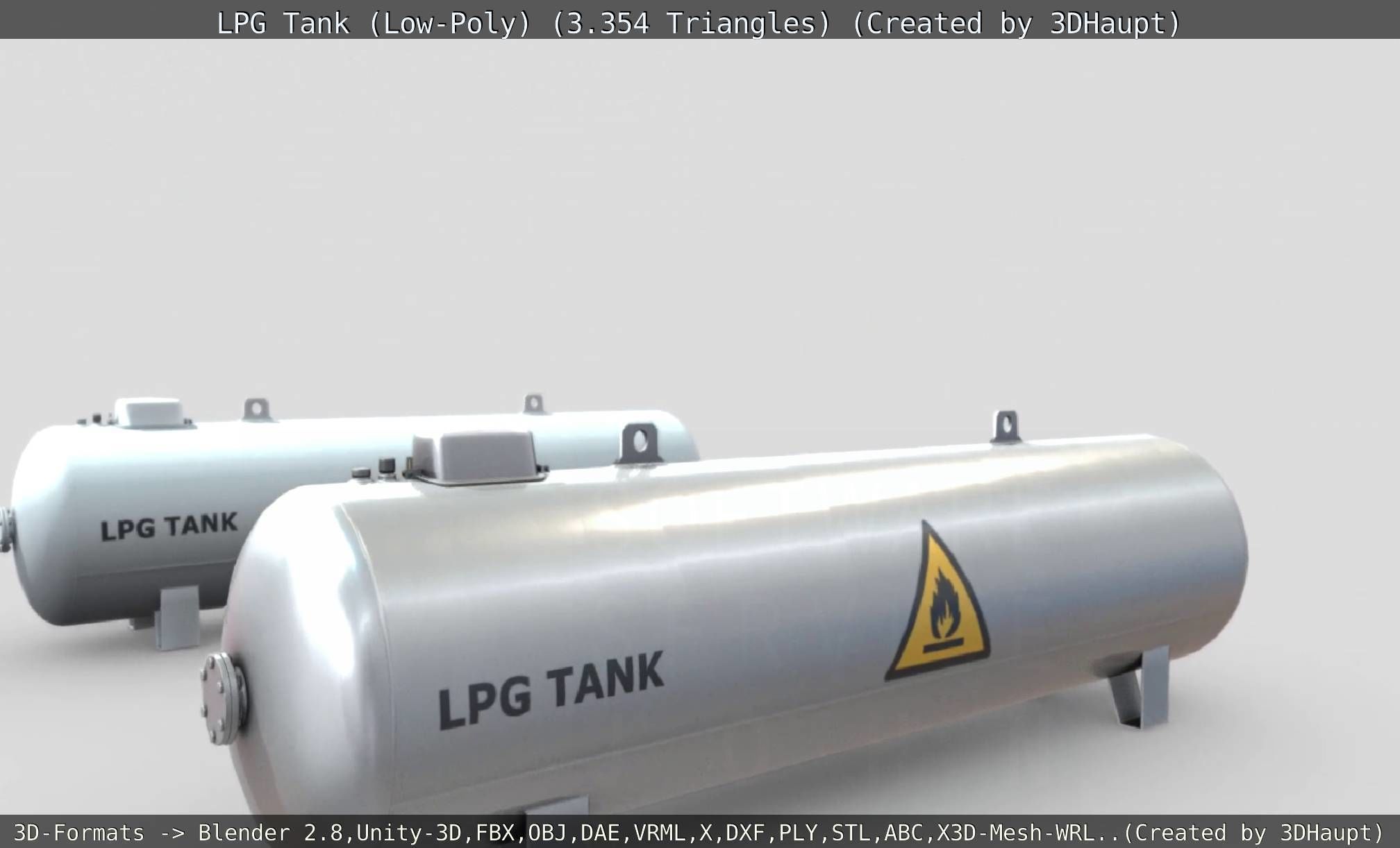 LPG Liquefied Petroleum Gas Tank Low-Poly Low-poly 3D model_82