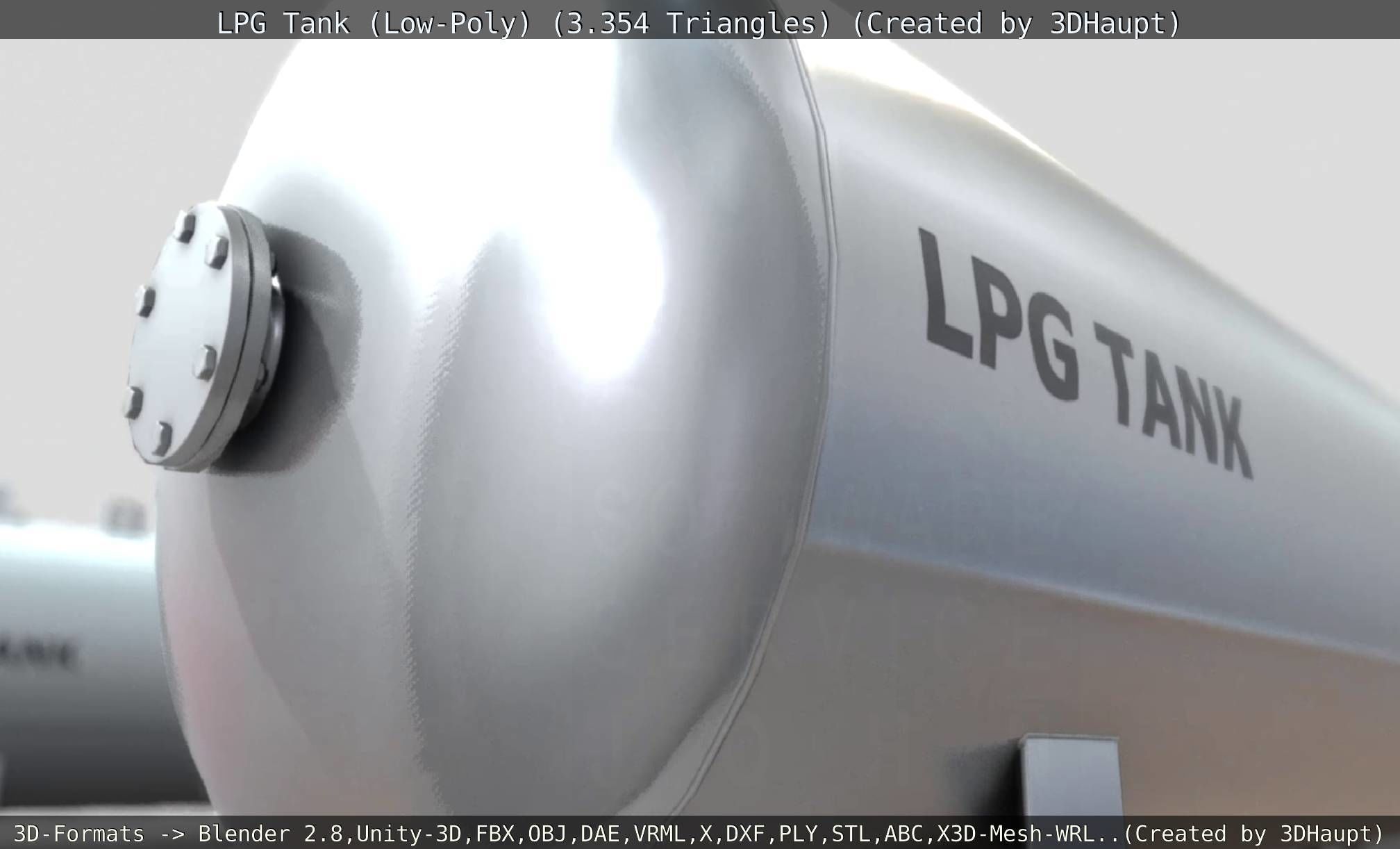 LPG Liquefied Petroleum Gas Tank Low-Poly Low-poly 3D model_36