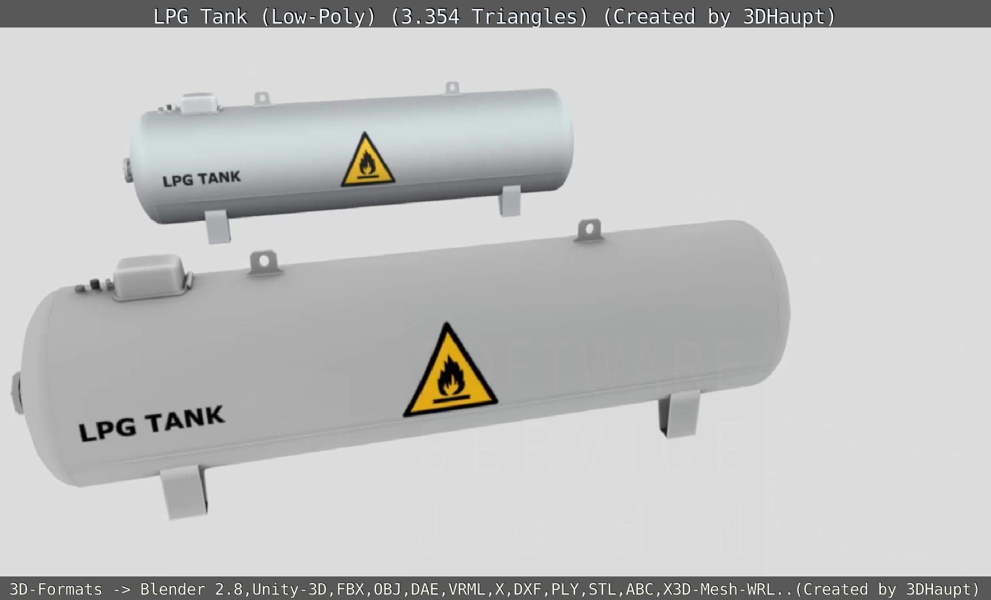 LPG Liquefied Petroleum Gas Tank Low-Poly Low-poly 3D model_98
