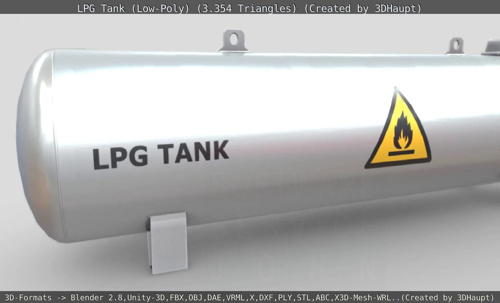 LPG Liquefied Petroleum Gas Tank Low-Poly Low-poly 3D model_8