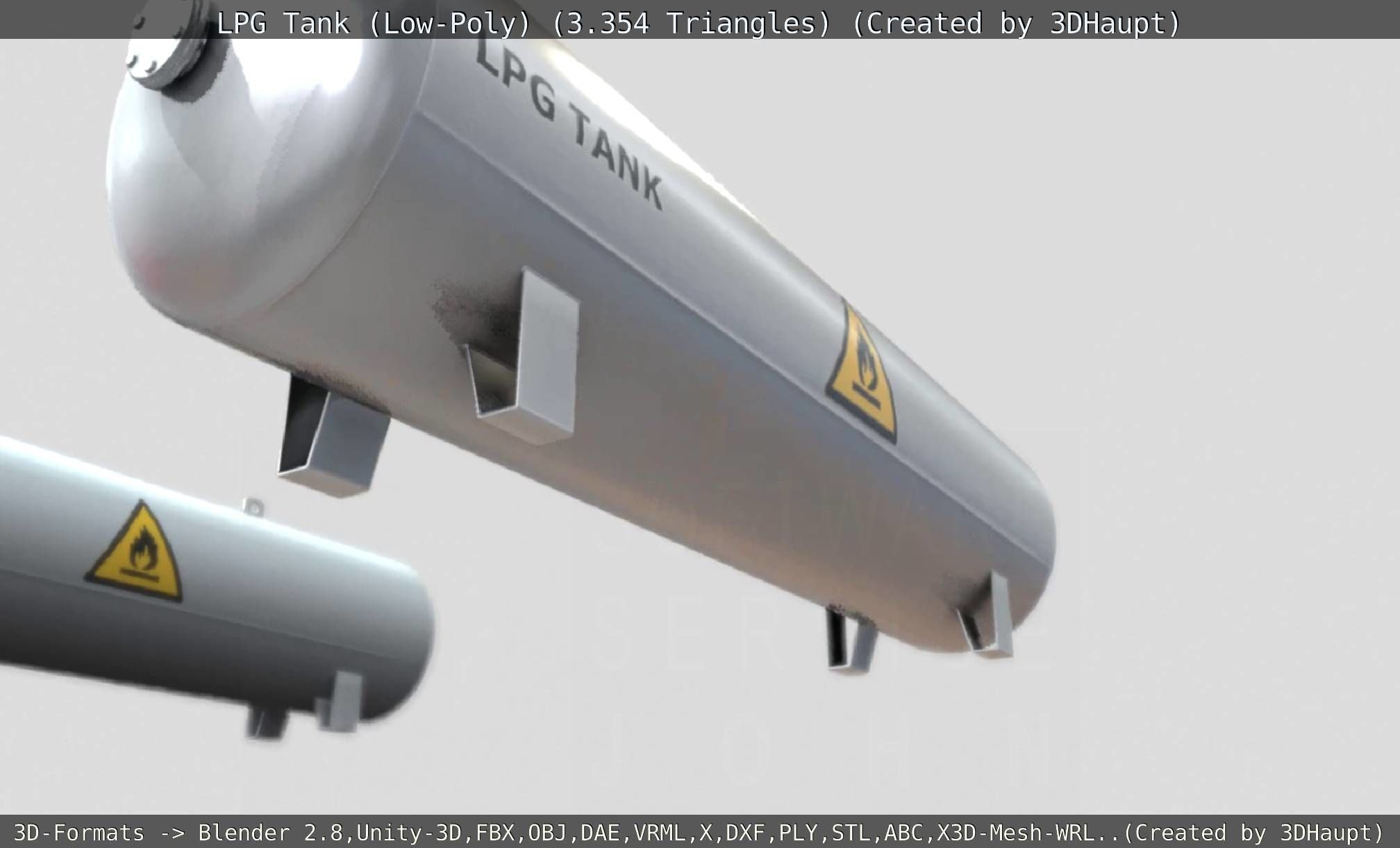 LPG Liquefied Petroleum Gas Tank Low-Poly Low-poly 3D model_34