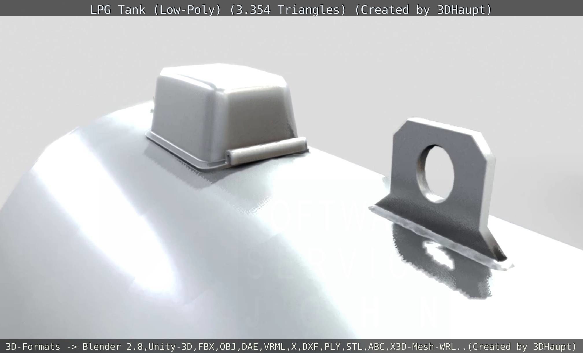 LPG Liquefied Petroleum Gas Tank Low-Poly Low-poly 3D model_19