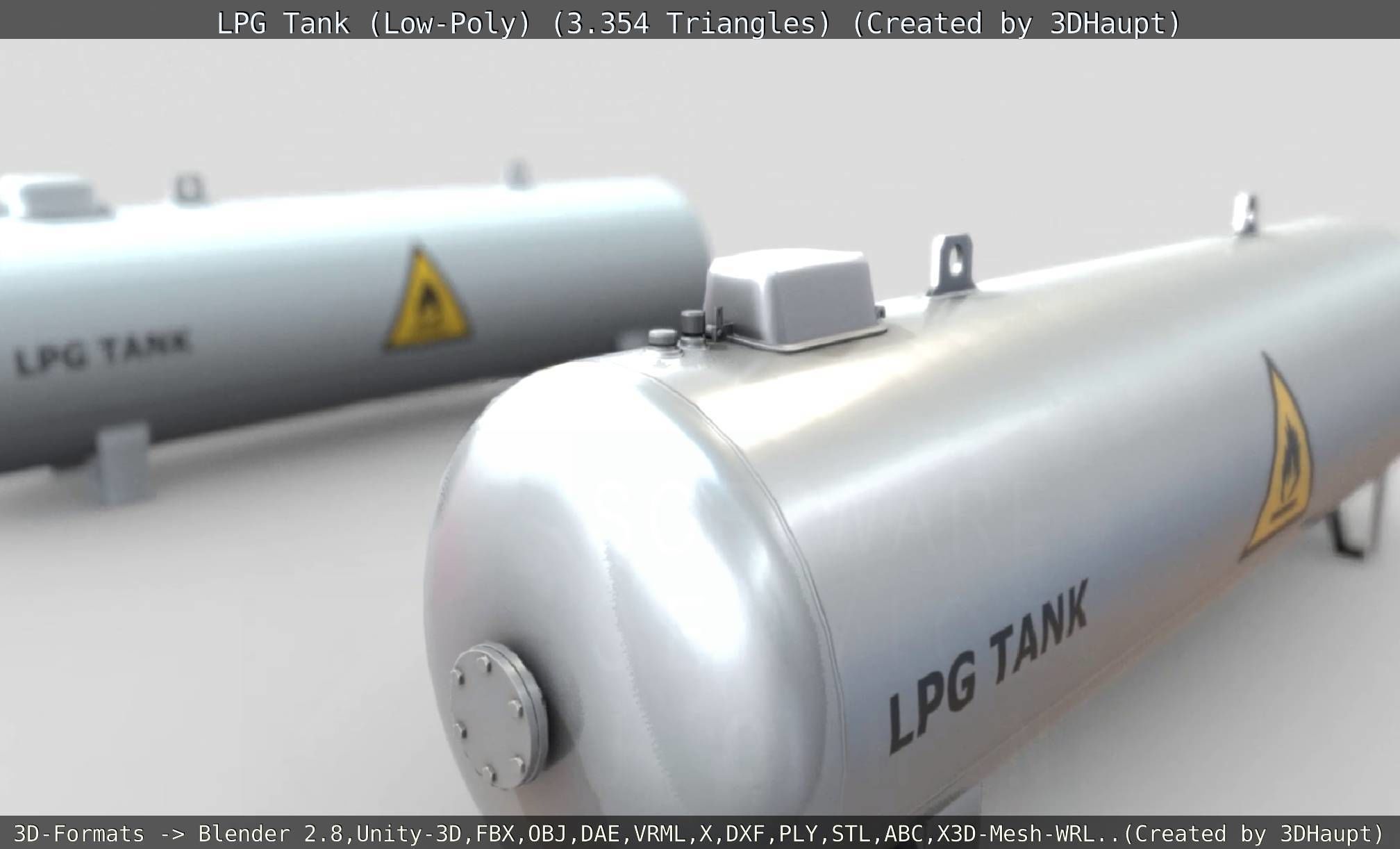 LPG Liquefied Petroleum Gas Tank Low-Poly Low-poly 3D model_79