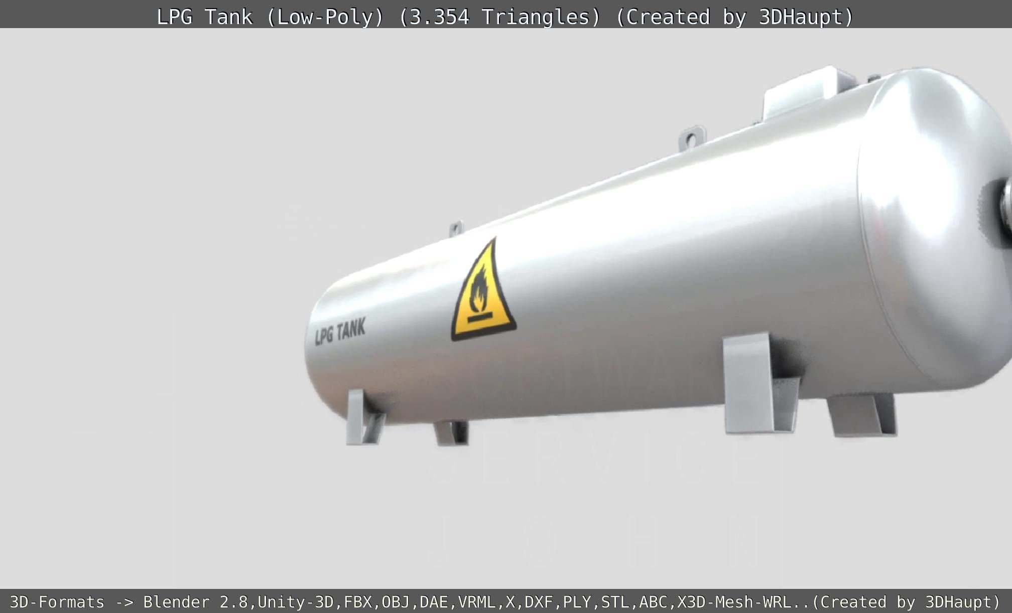 LPG Liquefied Petroleum Gas Tank Low-Poly Low-poly 3D model_33