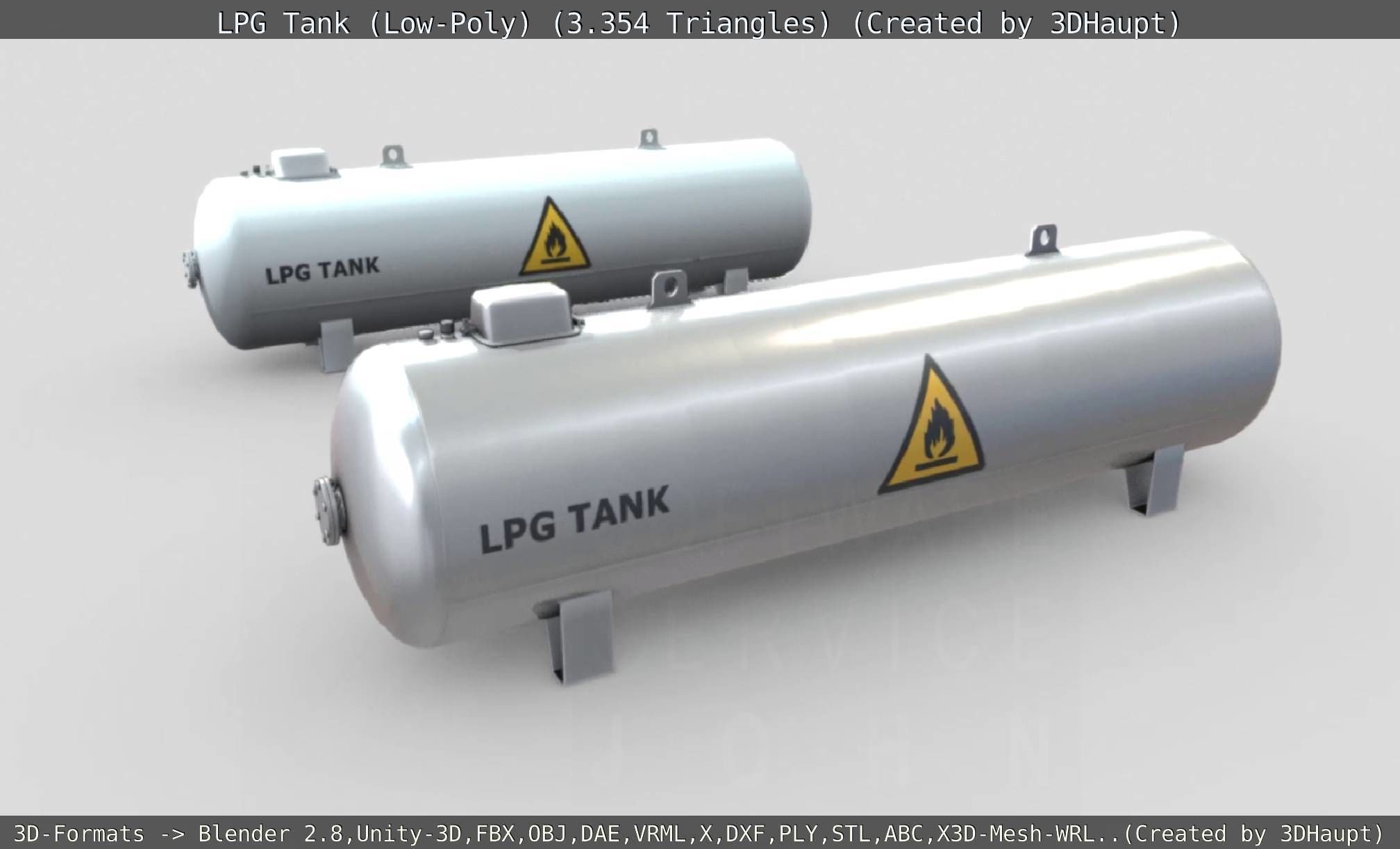 LPG Liquefied Petroleum Gas Tank Low-Poly Low-poly 3D model_21