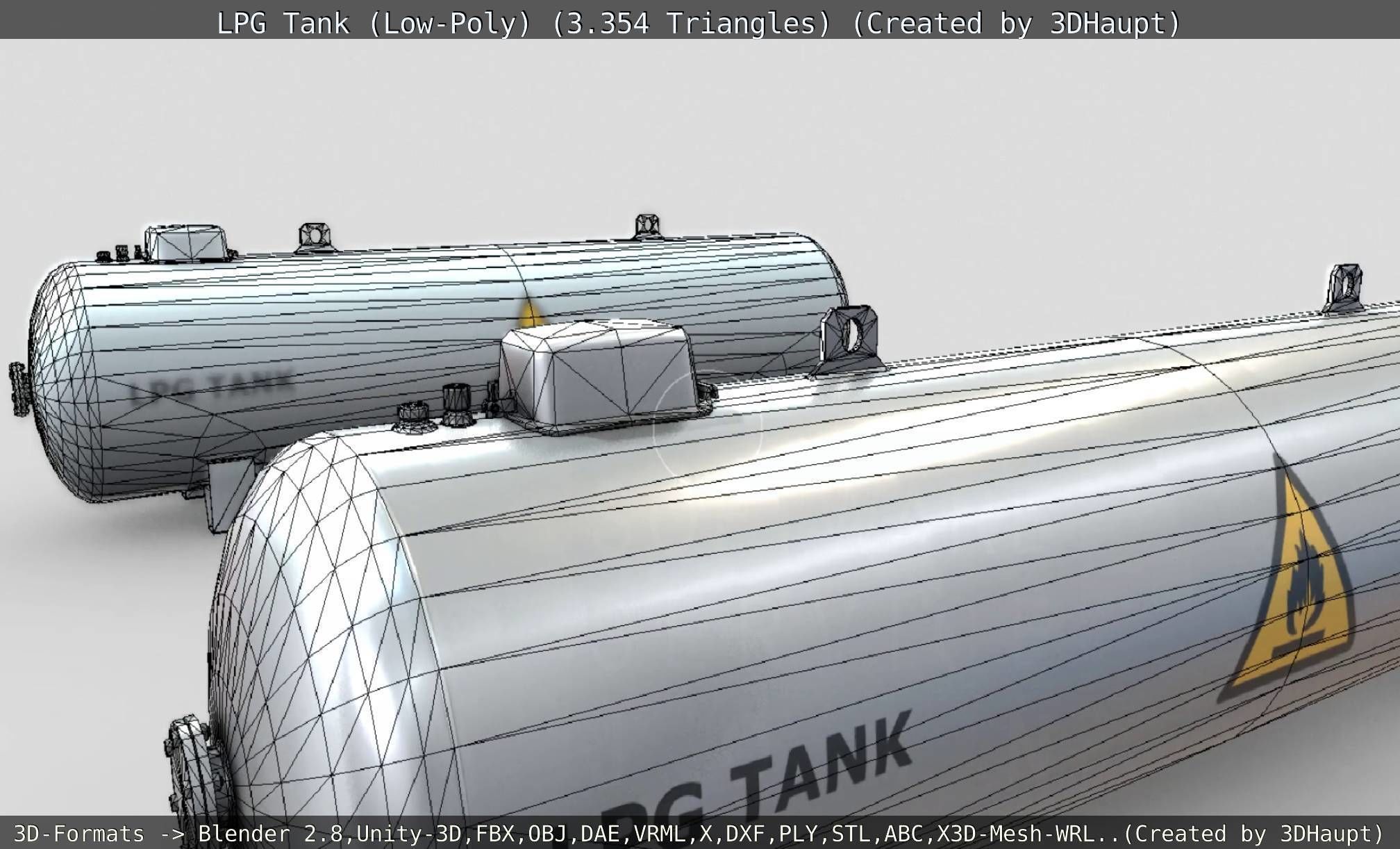LPG Liquefied Petroleum Gas Tank Low-Poly Low-poly 3D model_99