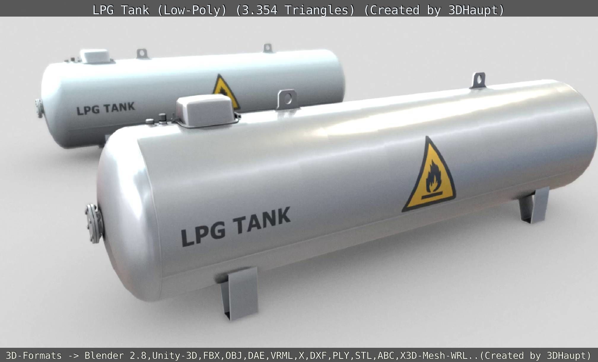 LPG Liquefied Petroleum Gas Tank Low-Poly Low-poly 3D model_20