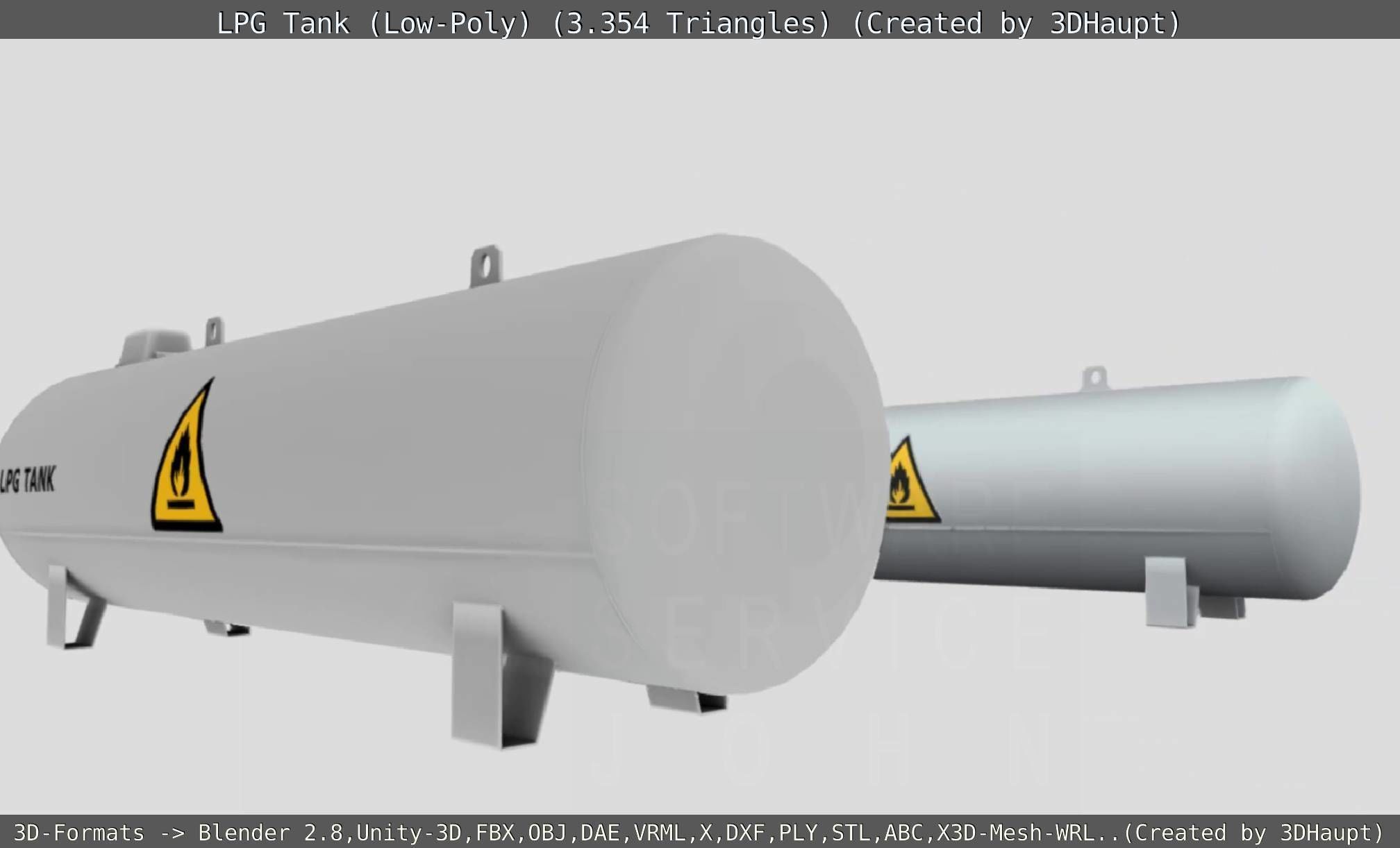 LPG Liquefied Petroleum Gas Tank Low-Poly Low-poly 3D model_93
