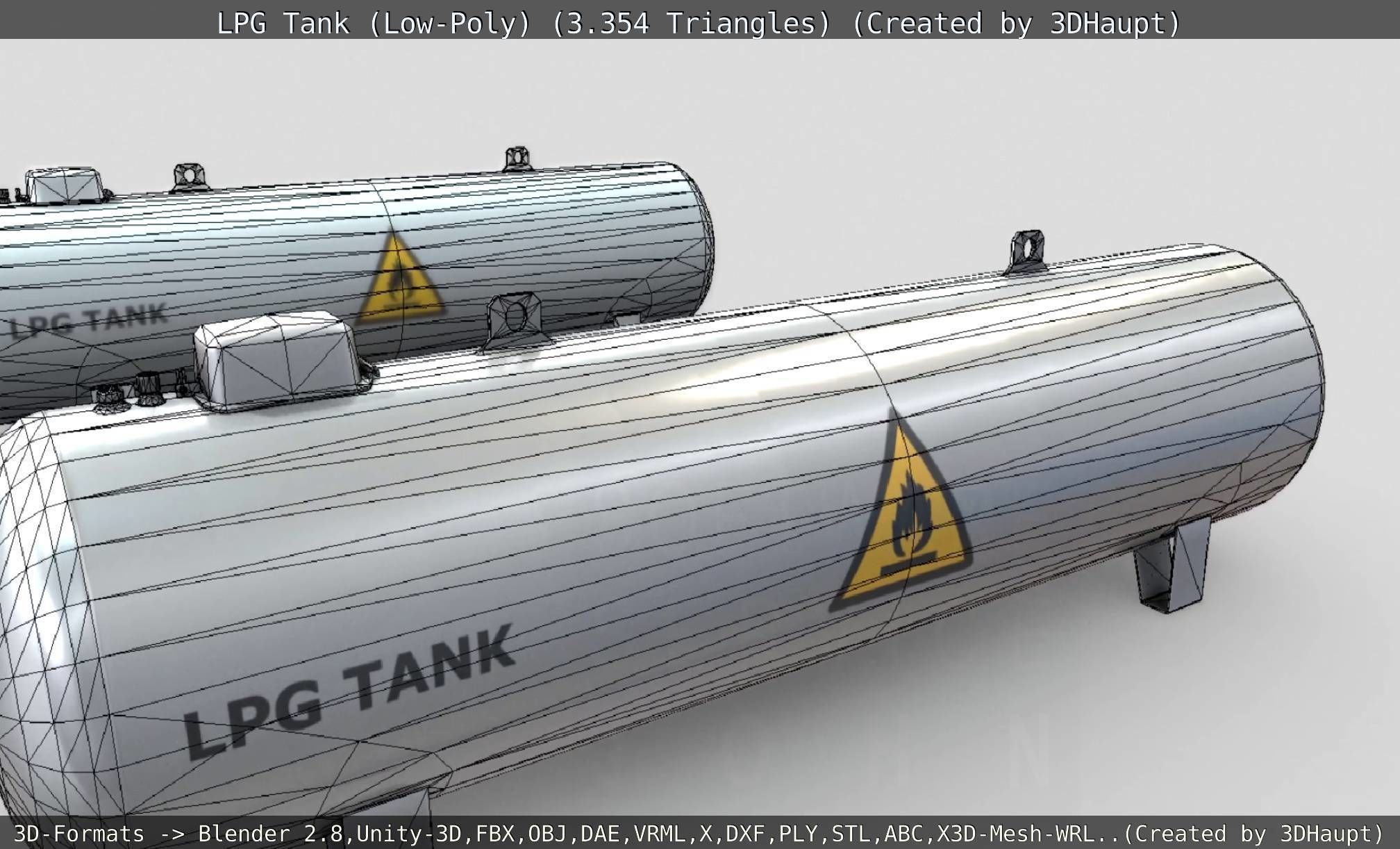 LPG Liquefied Petroleum Gas Tank Low-Poly Low-poly 3D model_83