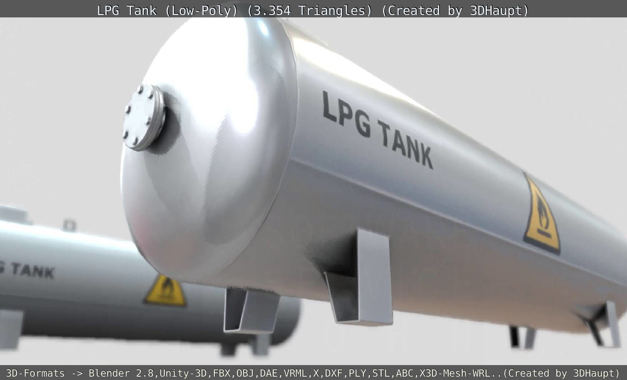 LPG Liquefied Petroleum Gas Tank Low-Poly Low-poly 3D model_18