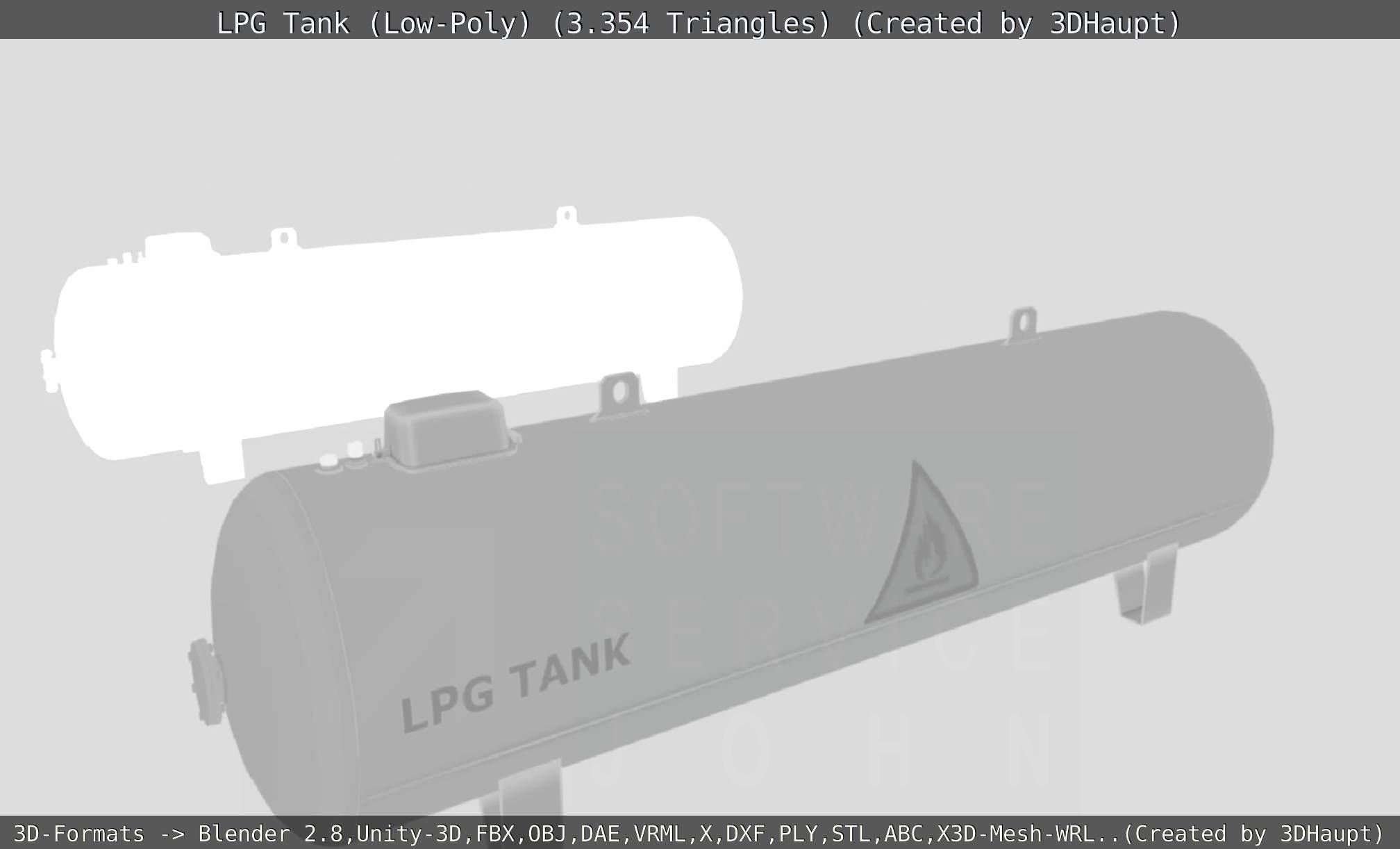 LPG Liquefied Petroleum Gas Tank Low-Poly Low-poly 3D model_105