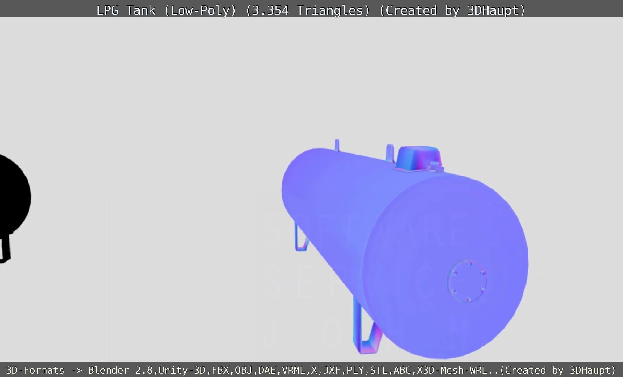 LPG Liquefied Petroleum Gas Tank Low-Poly Low-poly 3D model_113