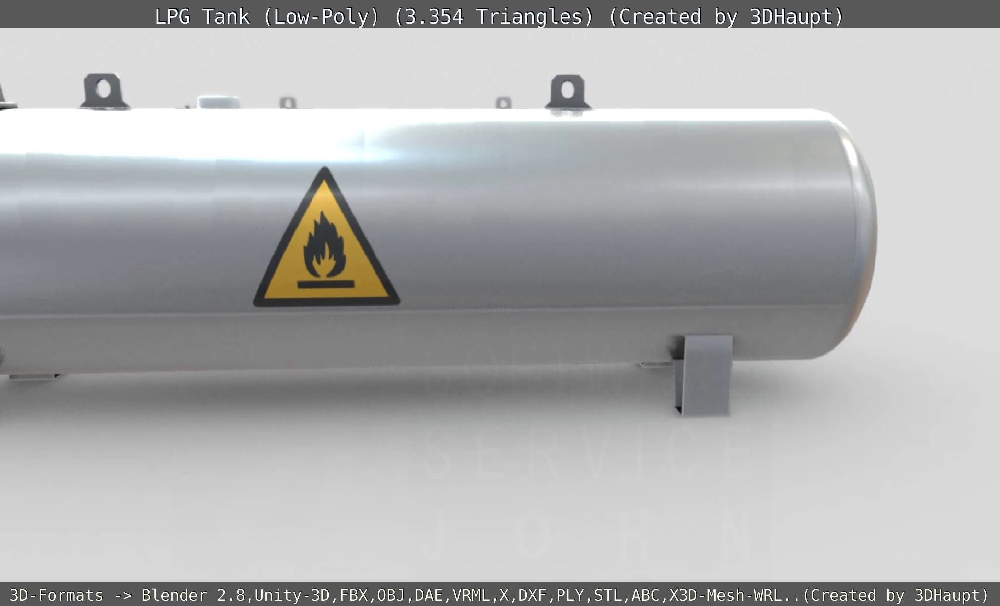 LPG Liquefied Petroleum Gas Tank Low-Poly Low-poly 3D model_10