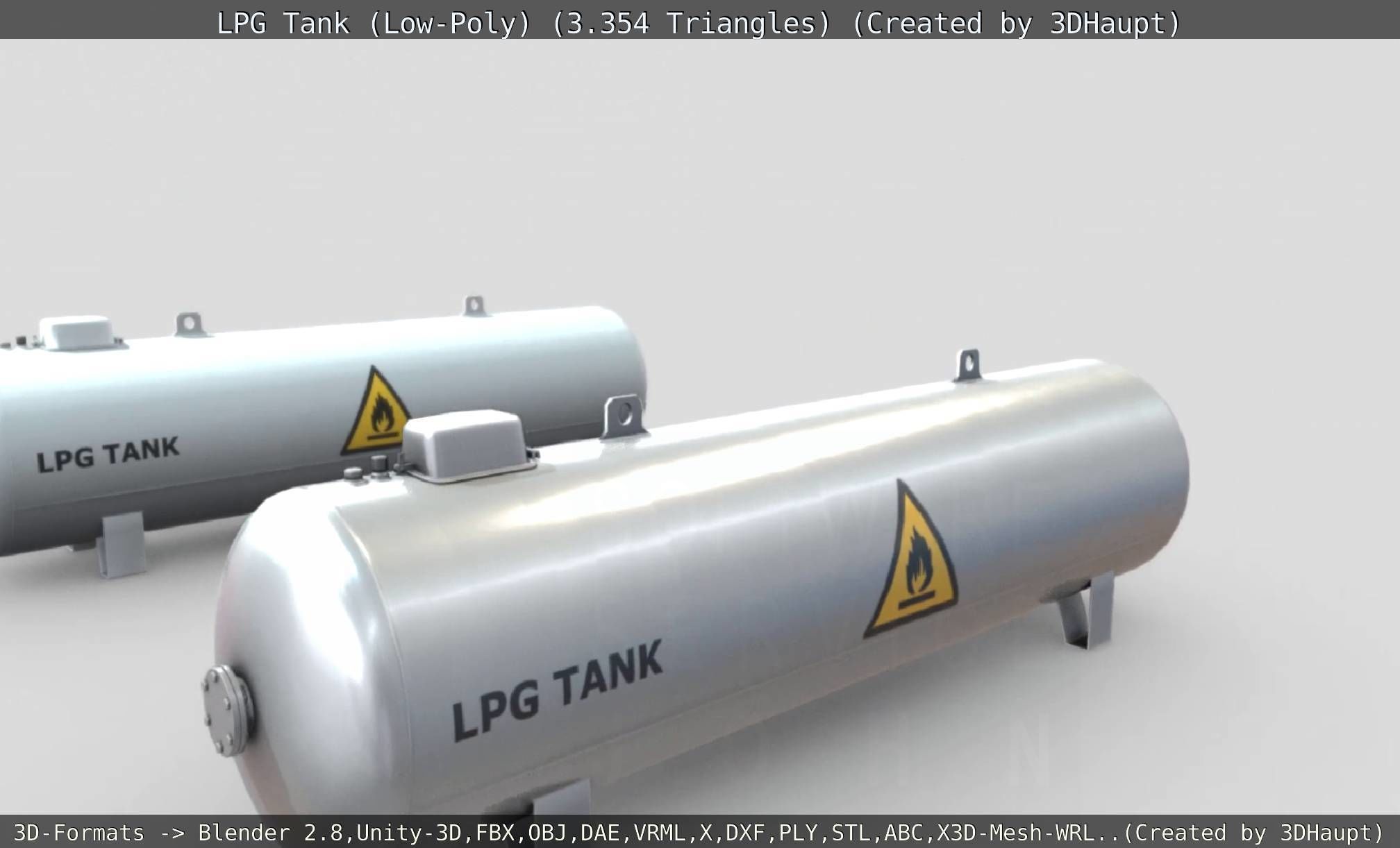 LPG Liquefied Petroleum Gas Tank Low-Poly Low-poly 3D model_81