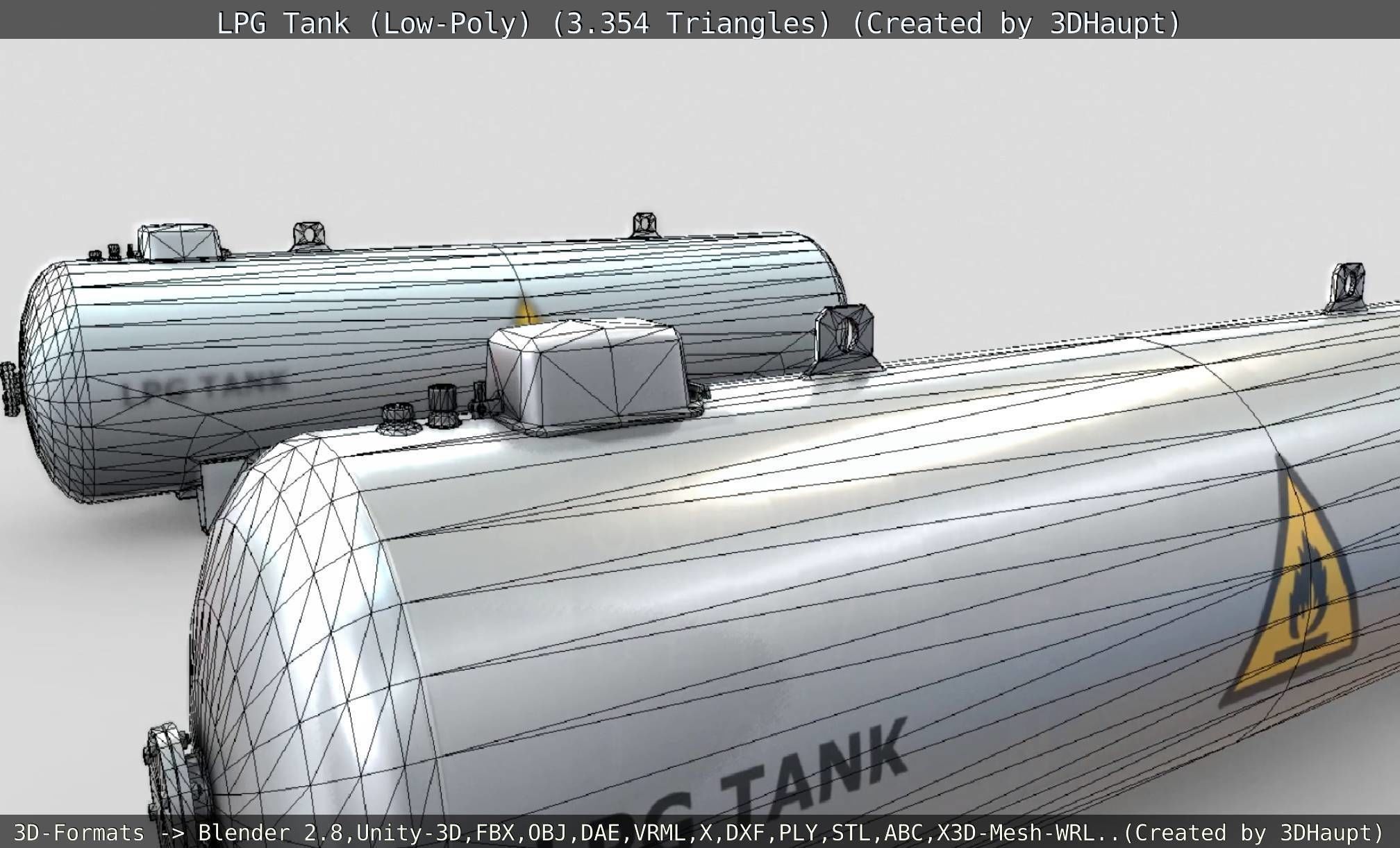 LPG Liquefied Petroleum Gas Tank Low-Poly Low-poly 3D model_95