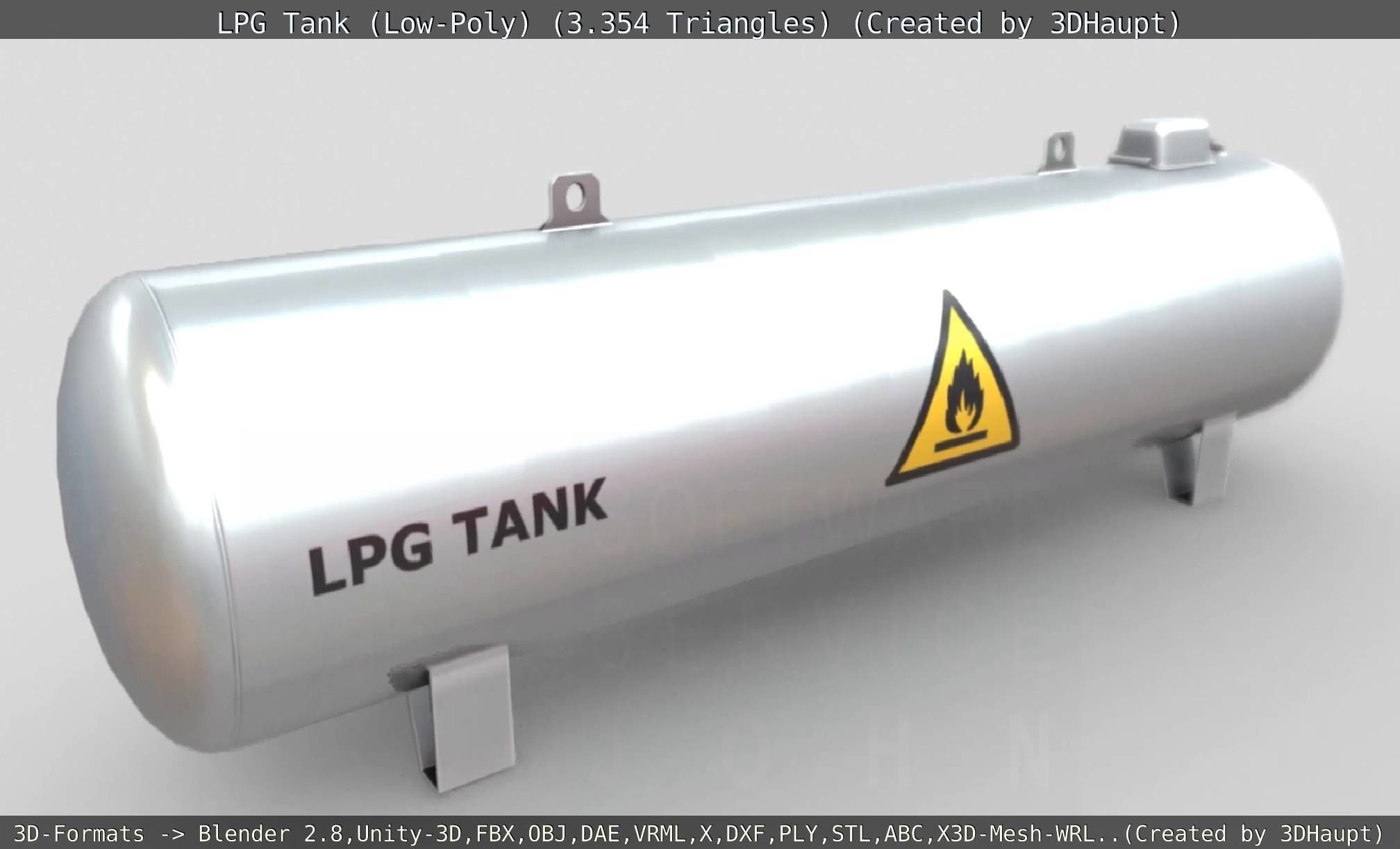 LPG Liquefied Petroleum Gas Tank Low-Poly Low-poly 3D model_28