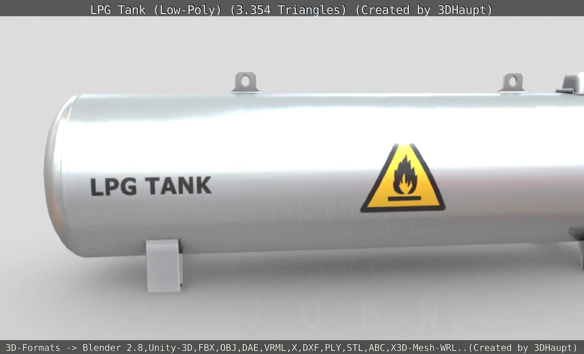 LPG Liquefied Petroleum Gas Tank Low-Poly Low-poly 3D model_29