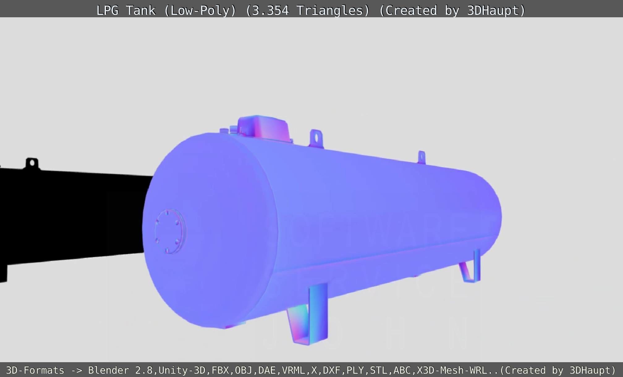 LPG Liquefied Petroleum Gas Tank Low-Poly Low-poly 3D model_114