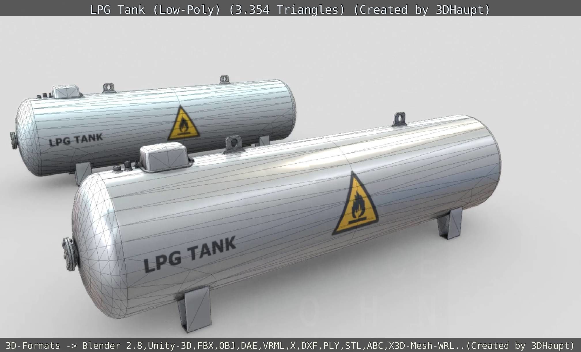 LPG Liquefied Petroleum Gas Tank Low-Poly Low-poly 3D model_85