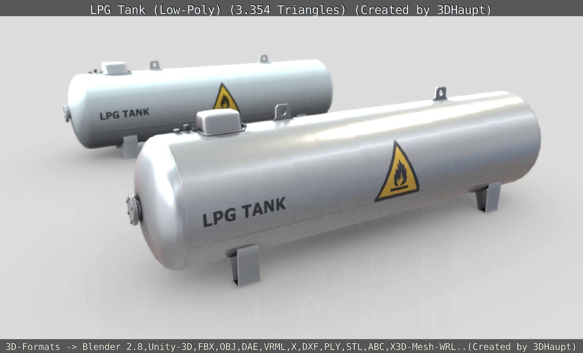 LPG Liquefied Petroleum Gas Tank Low-Poly Low-poly 3D model_22