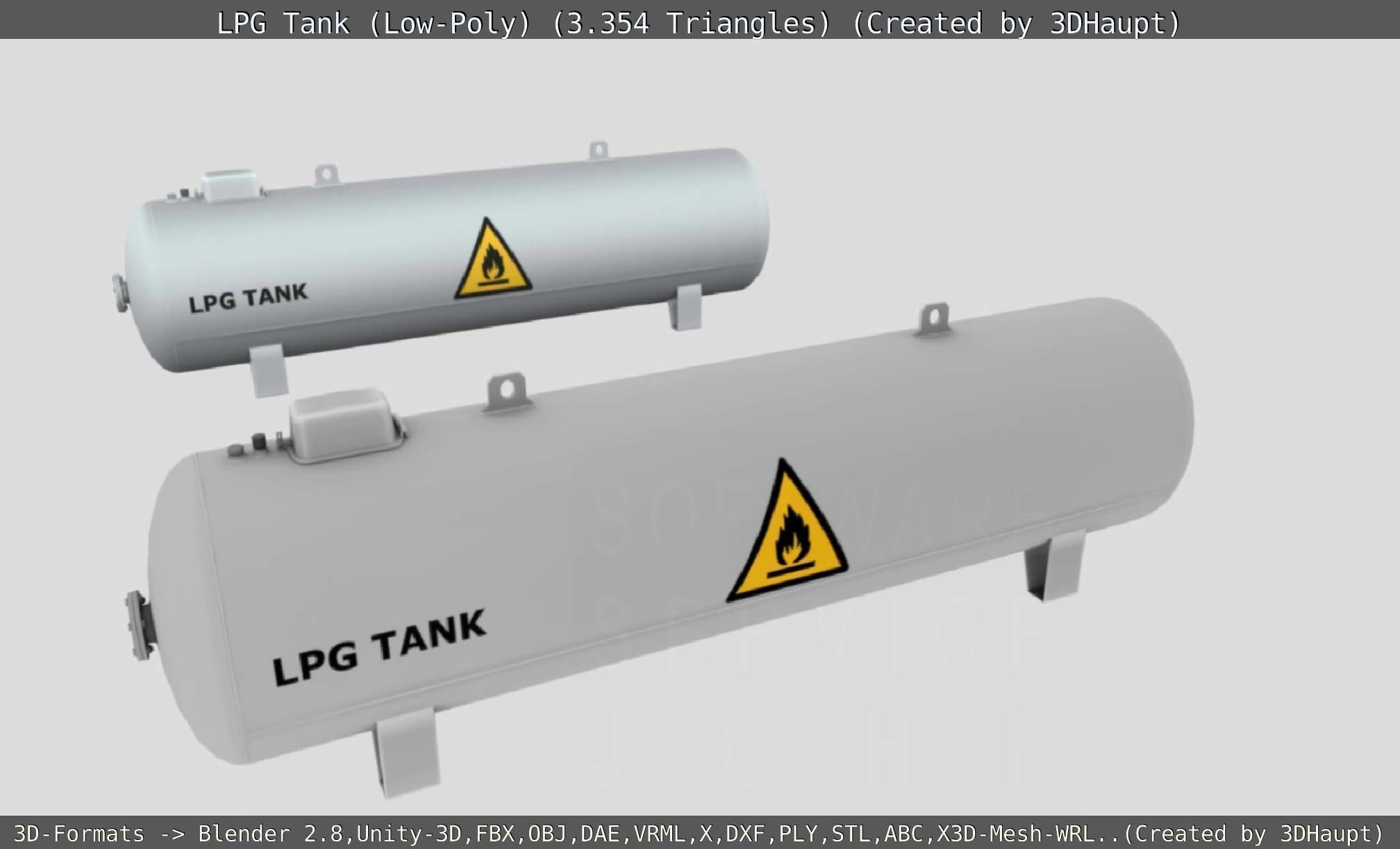 LPG Liquefied Petroleum Gas Tank Low-Poly Low-poly 3D model_97