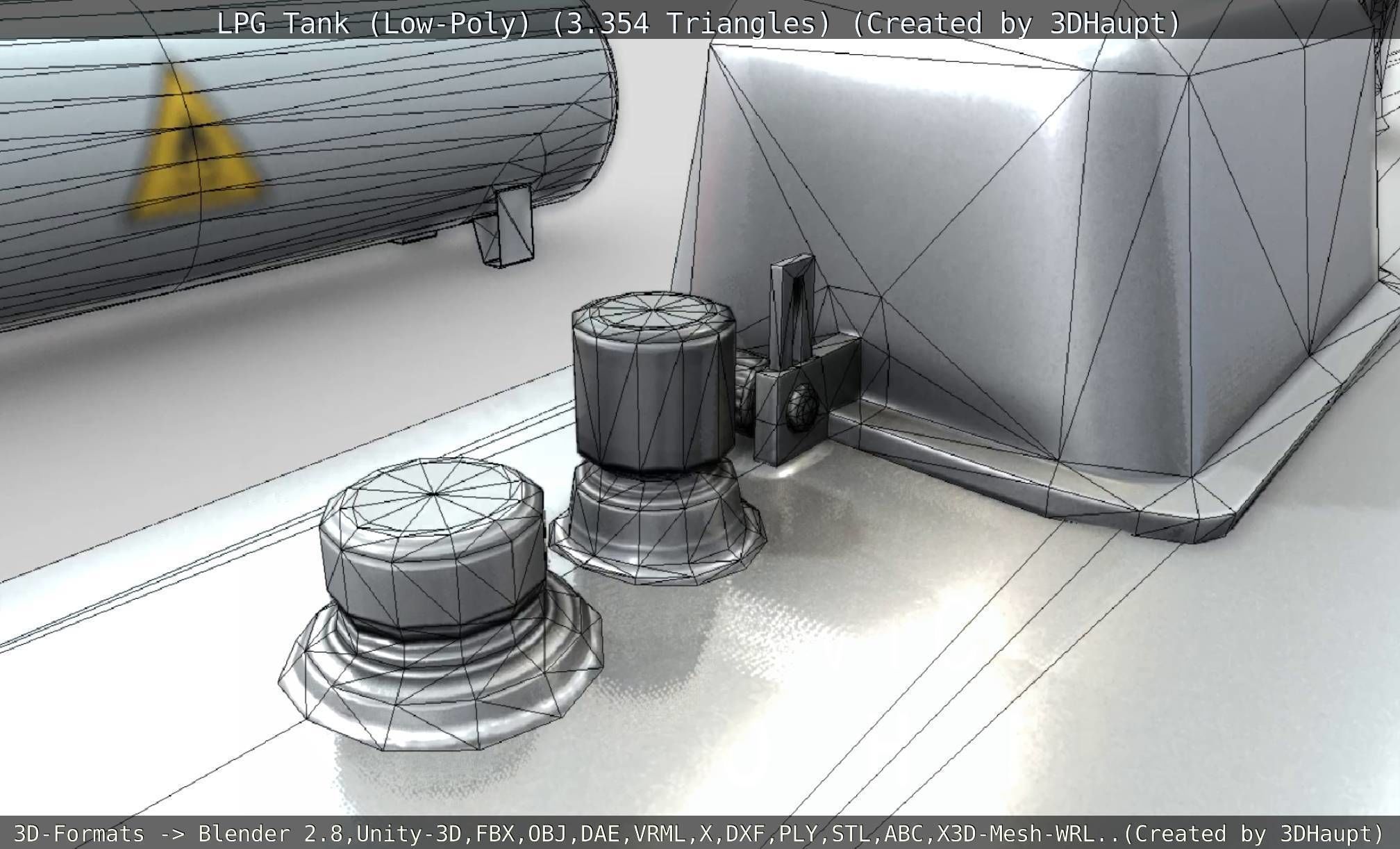 LPG Liquefied Petroleum Gas Tank Low-Poly Low-poly 3D model_13