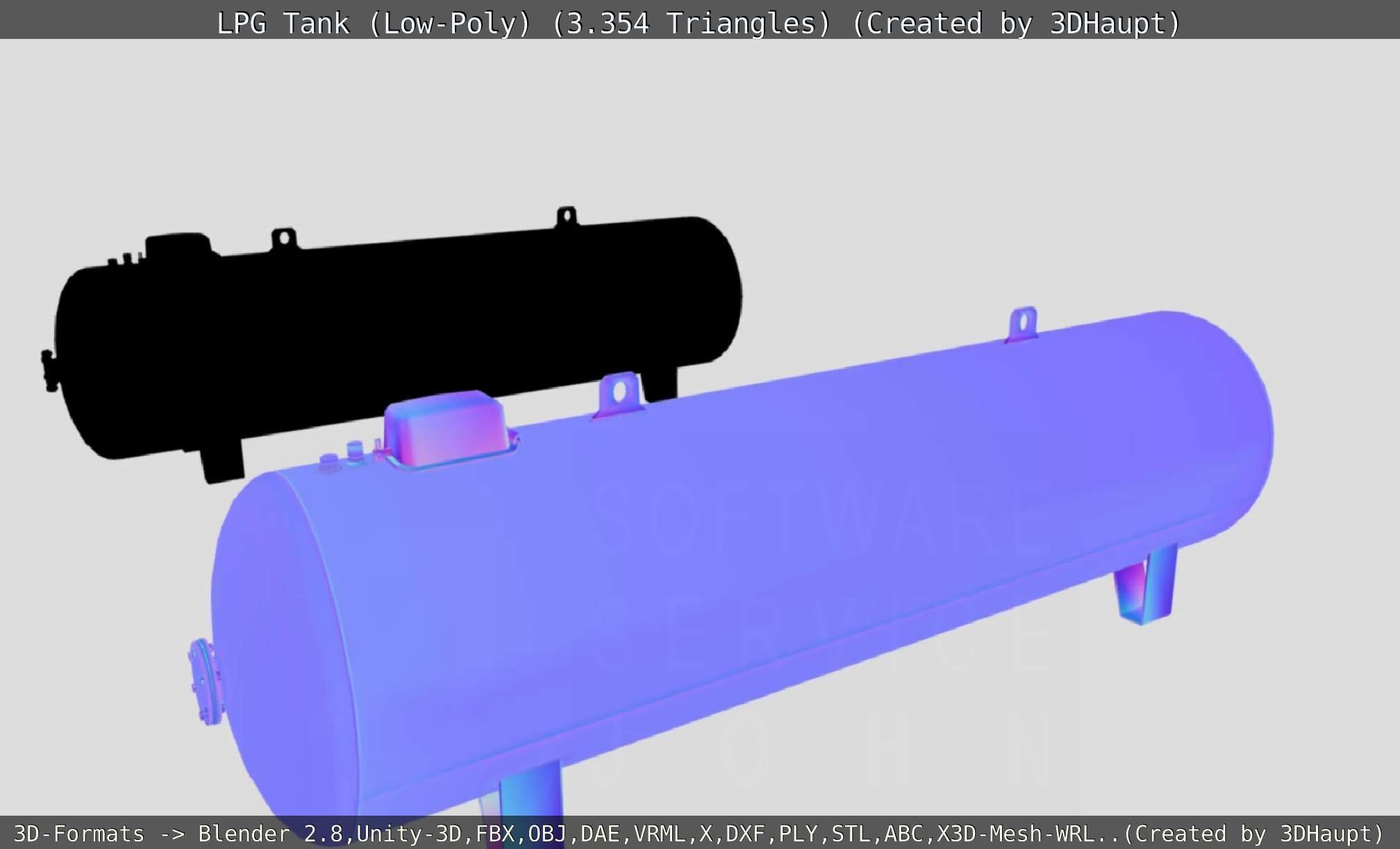 LPG Liquefied Petroleum Gas Tank Low-Poly Low-poly 3D model_109