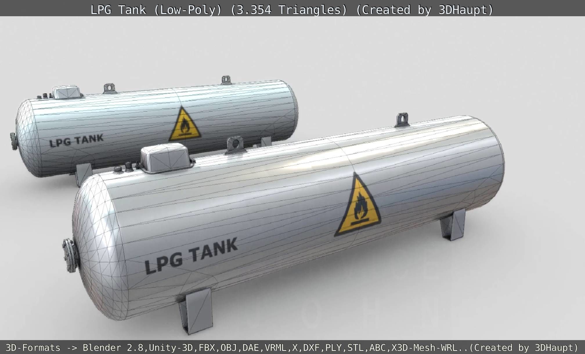 LPG Liquefied Petroleum Gas Tank Low-Poly Low-poly 3D model_16