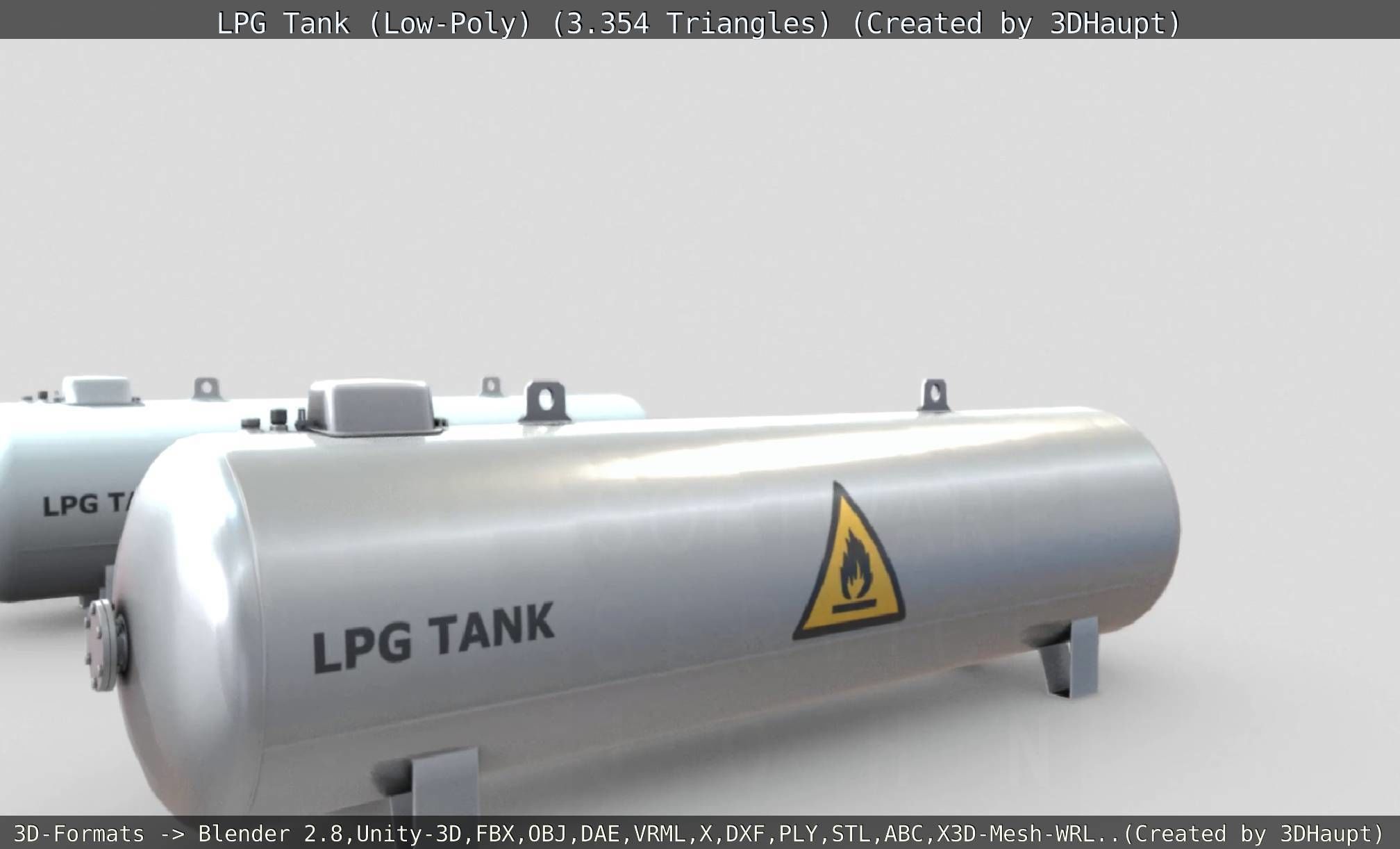 LPG Liquefied Petroleum Gas Tank Low-Poly Low-poly 3D model_84