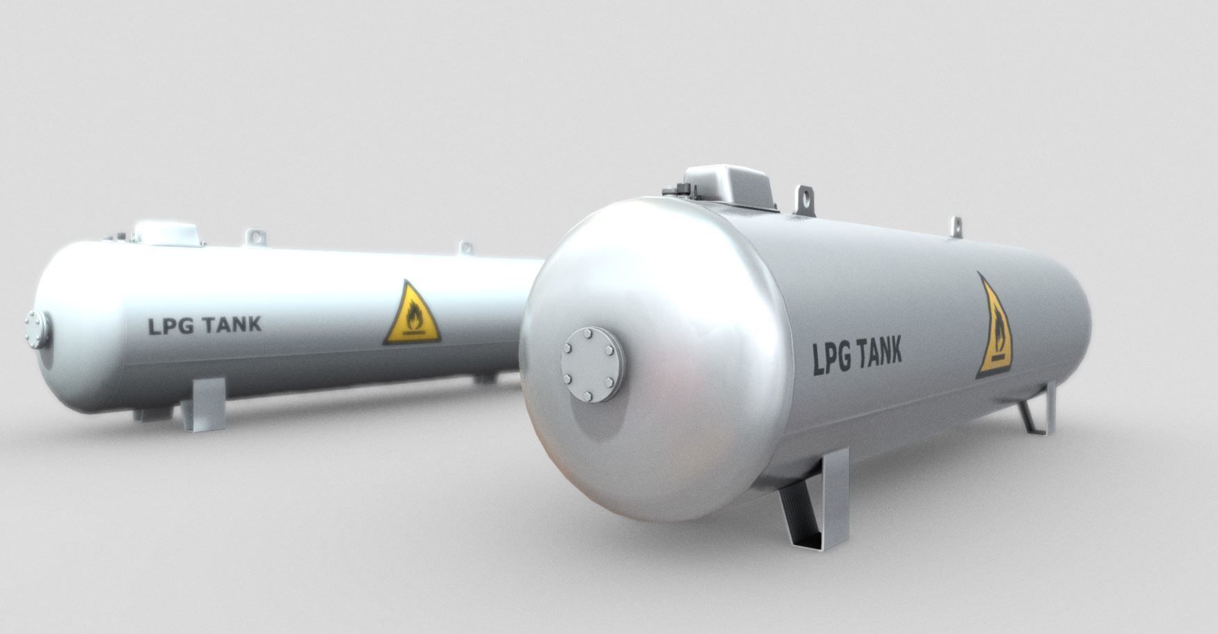 LPG Liquefied Petroleum Gas Tank Low-Poly Low-poly 3D model_7