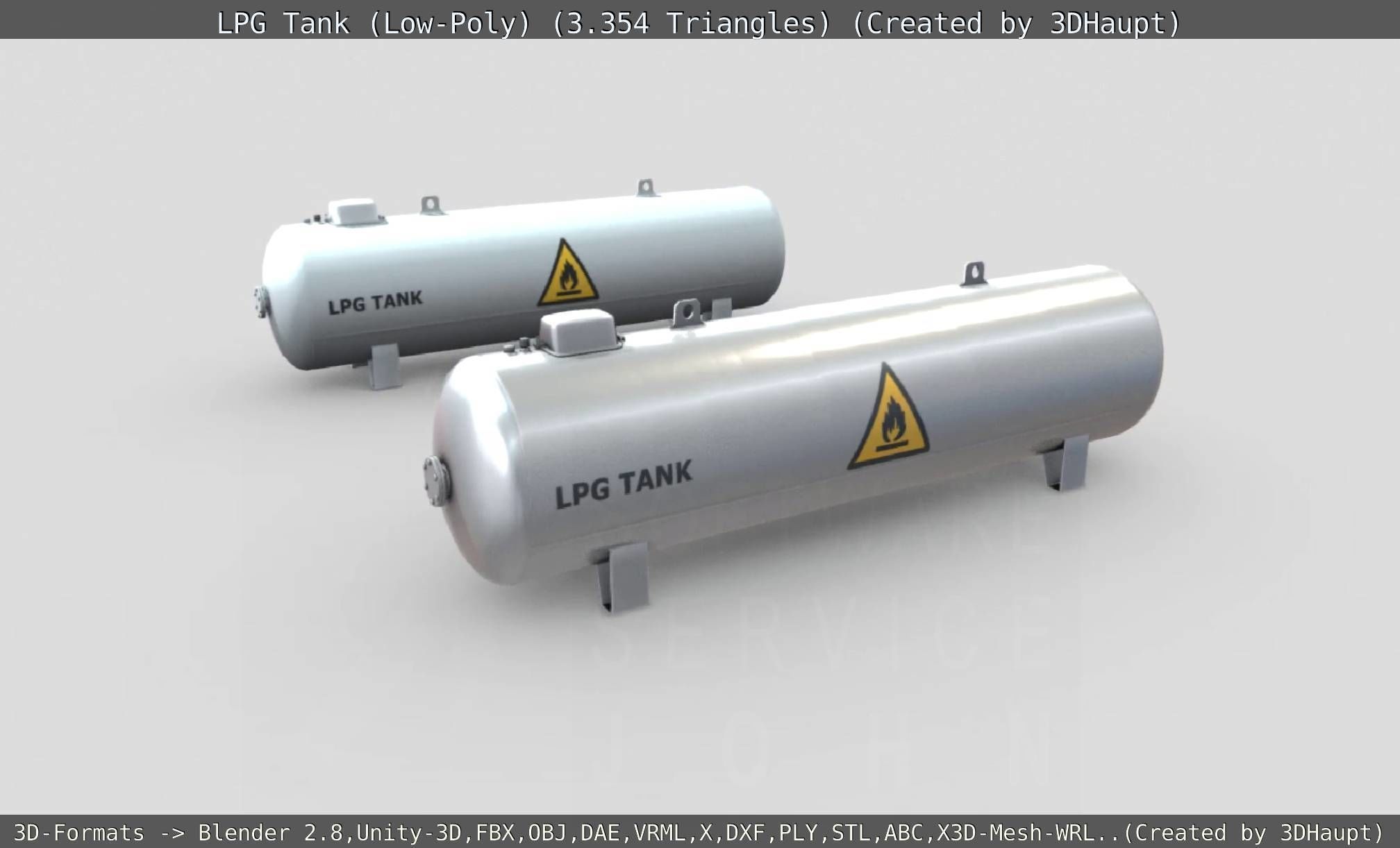 LPG Liquefied Petroleum Gas Tank Low-Poly Low-poly 3D model_23