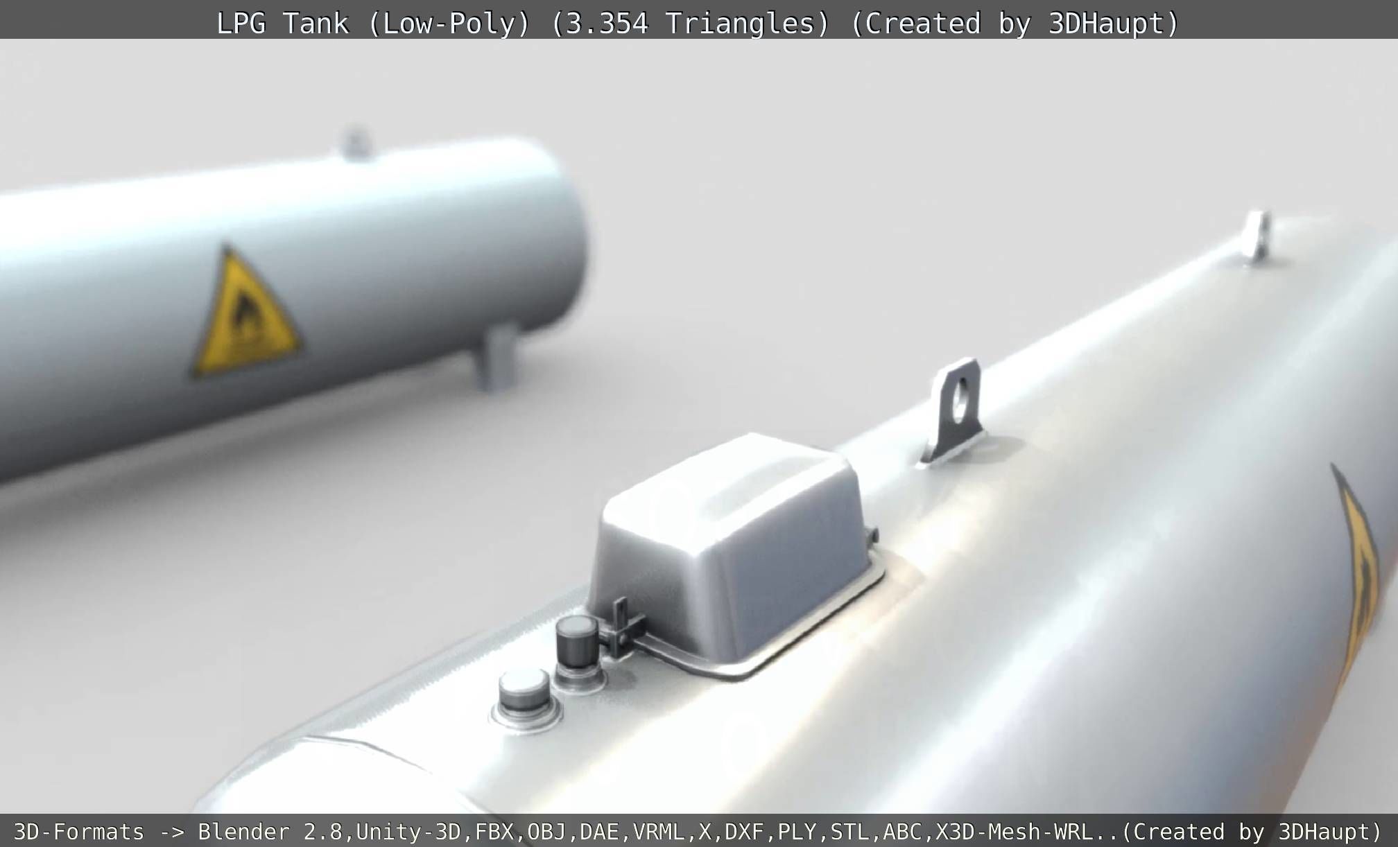 LPG Liquefied Petroleum Gas Tank Low-Poly Low-poly 3D model_11