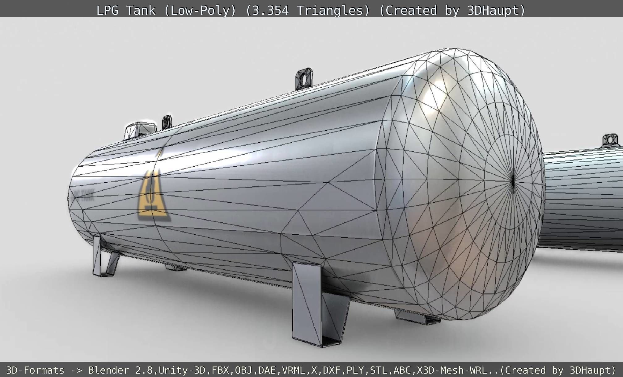 LPG Liquefied Petroleum Gas Tank Low-Poly Low-poly 3D model_50