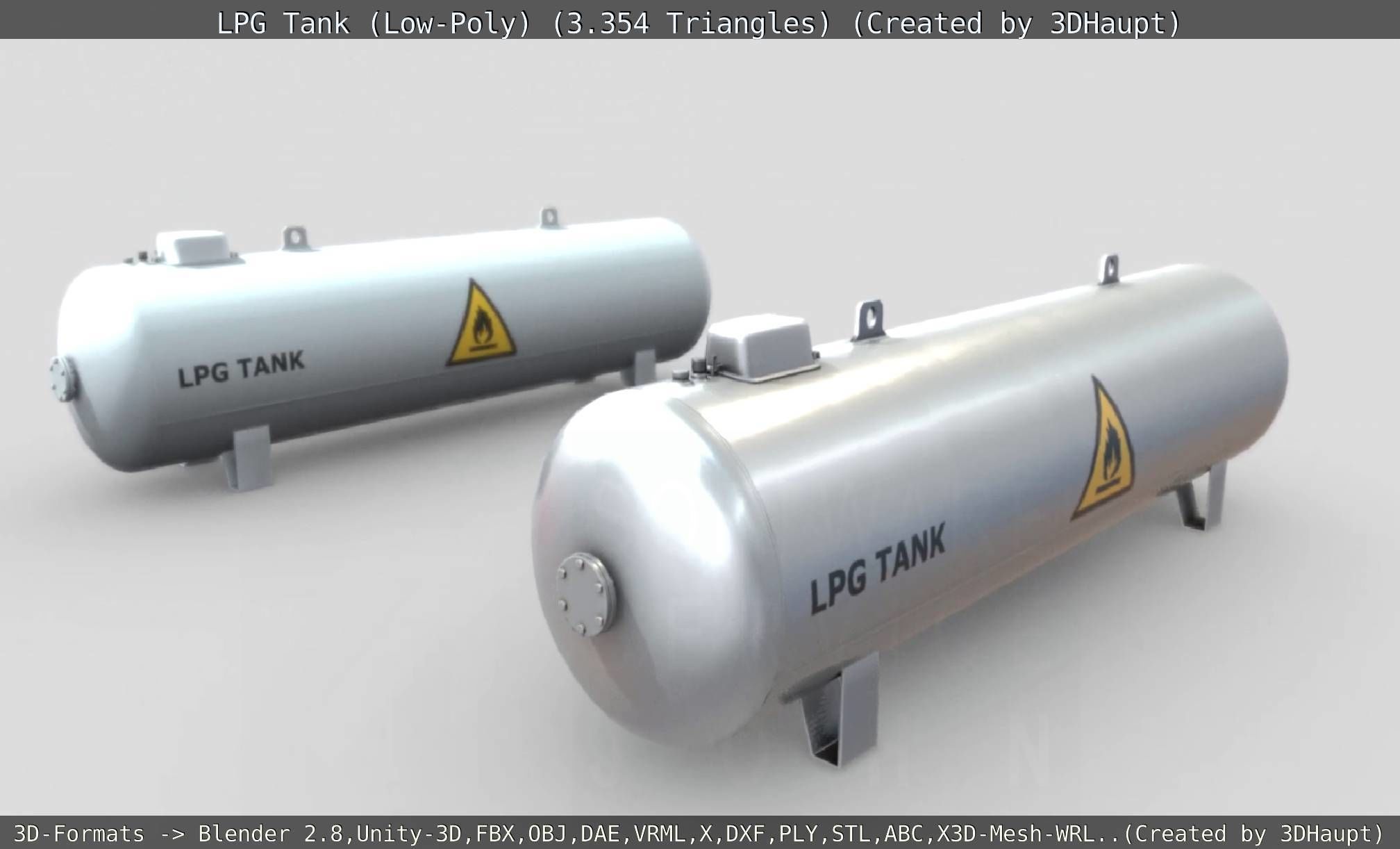 LPG Liquefied Petroleum Gas Tank Low-Poly Low-poly 3D model_130