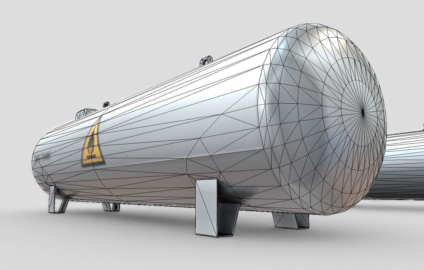 LPG Liquefied Petroleum Gas Tank Low-Poly Low-poly 3D model_6