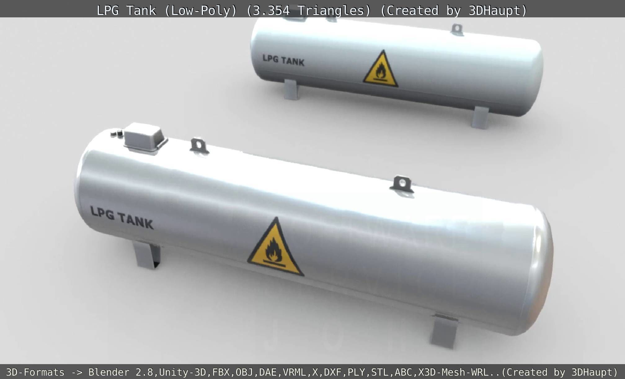 LPG Liquefied Petroleum Gas Tank Low-Poly Low-poly 3D model_25