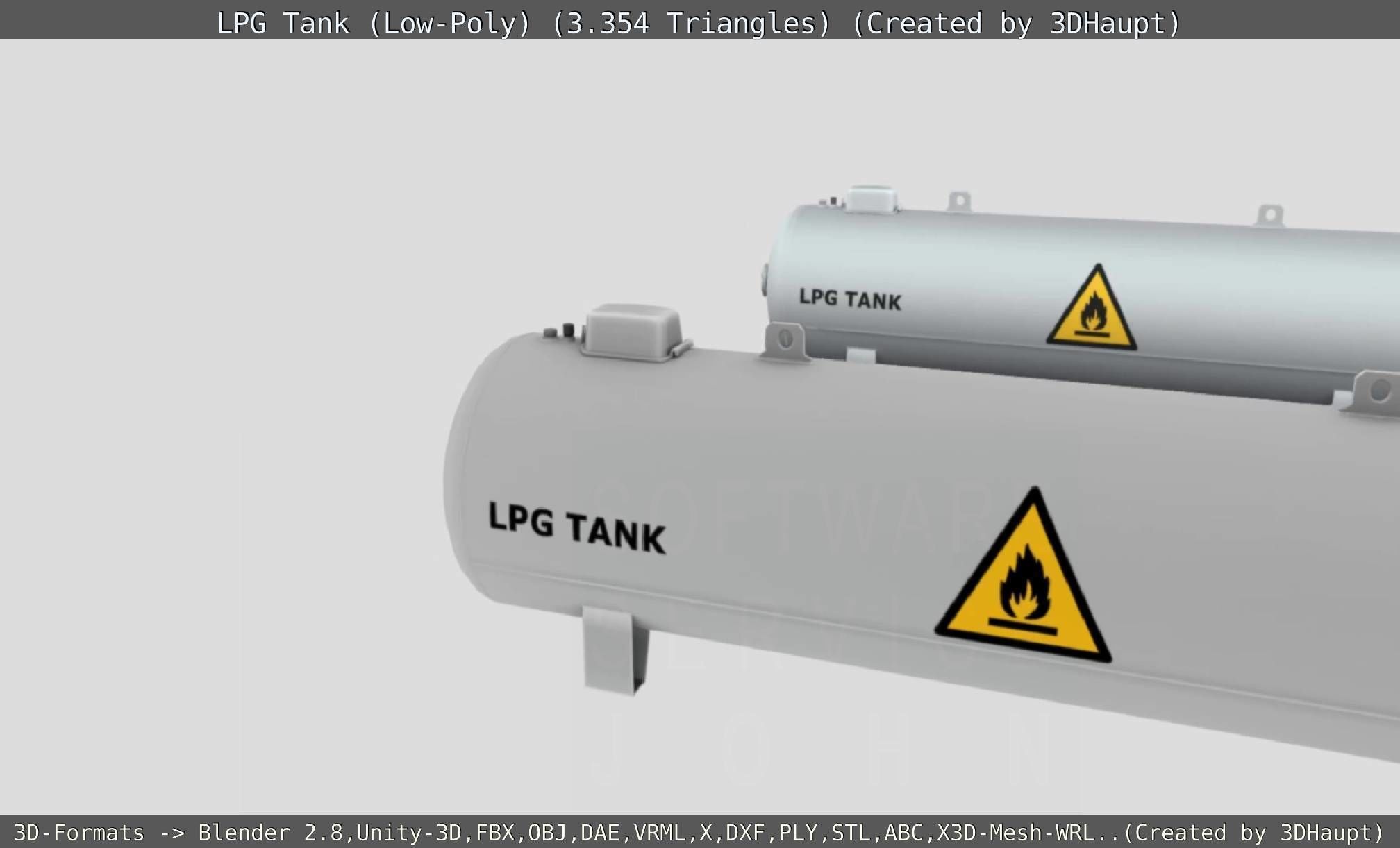 LPG Liquefied Petroleum Gas Tank Low-Poly Low-poly 3D model_88
