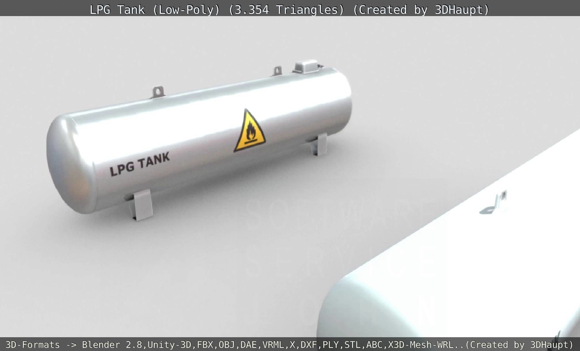 LPG Liquefied Petroleum Gas Tank Low-Poly Low-poly 3D model_26