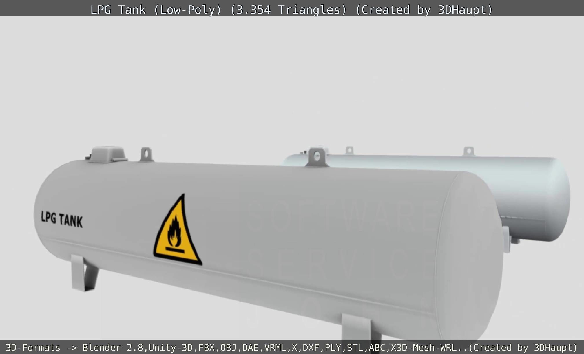 LPG Liquefied Petroleum Gas Tank Low-Poly Low-poly 3D model_91