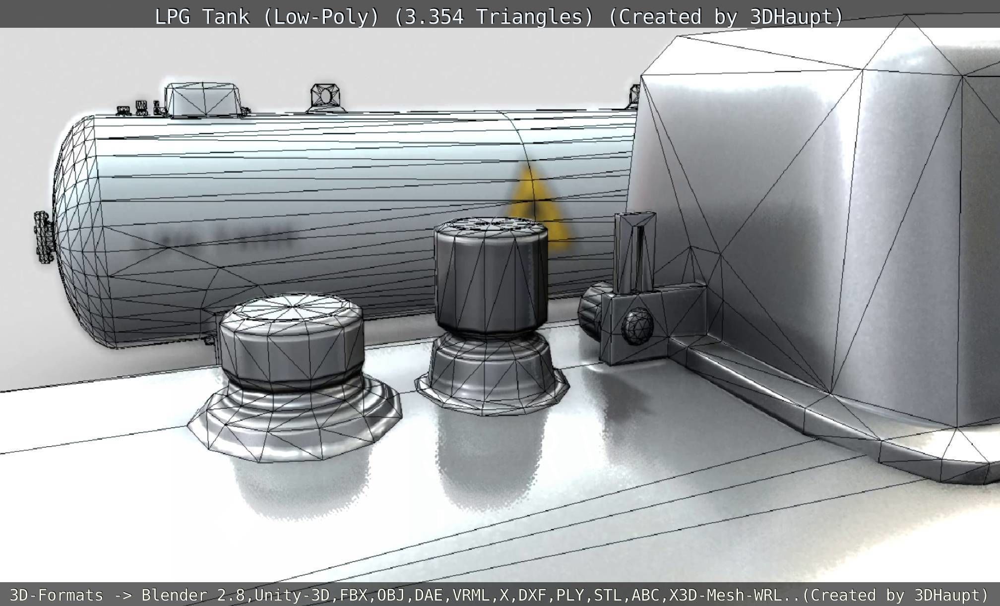 LPG Liquefied Petroleum Gas Tank Low-Poly Low-poly 3D model_67