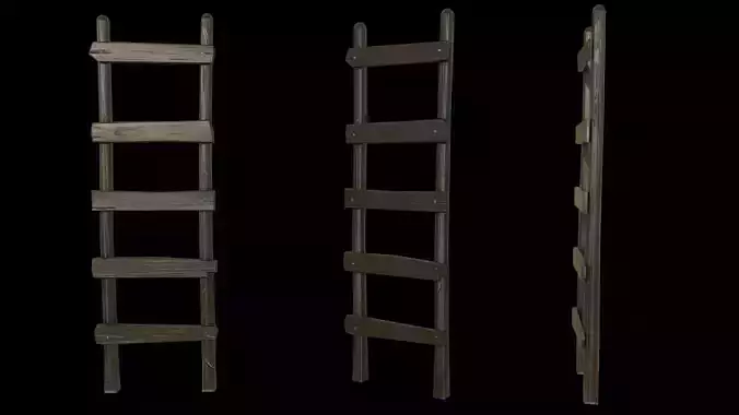 Low Poly Wooden Ladder