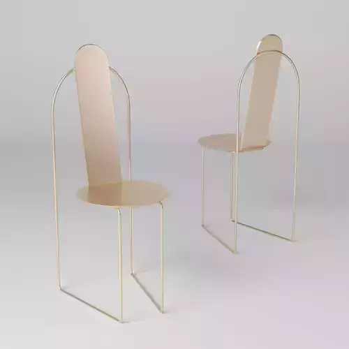 Chair Set two chairs with gold metal frame