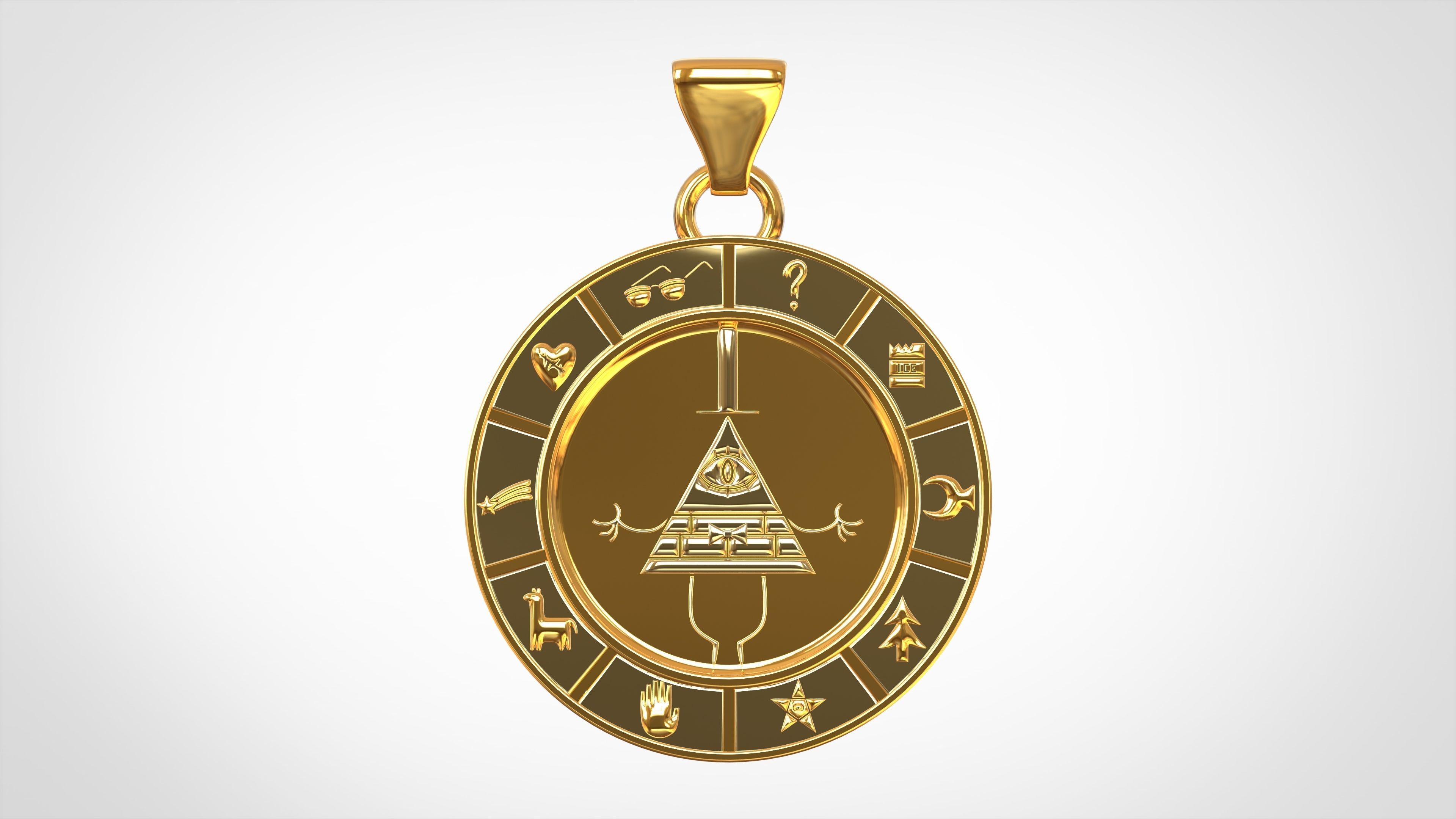 Bill Cipher Zodiac Pendant 3D print model_1