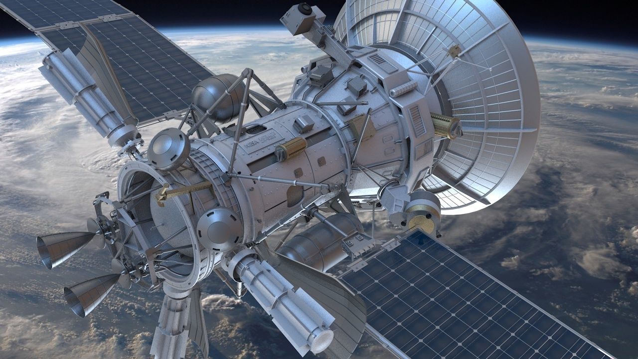 Sci-fi satellite 3D model_2